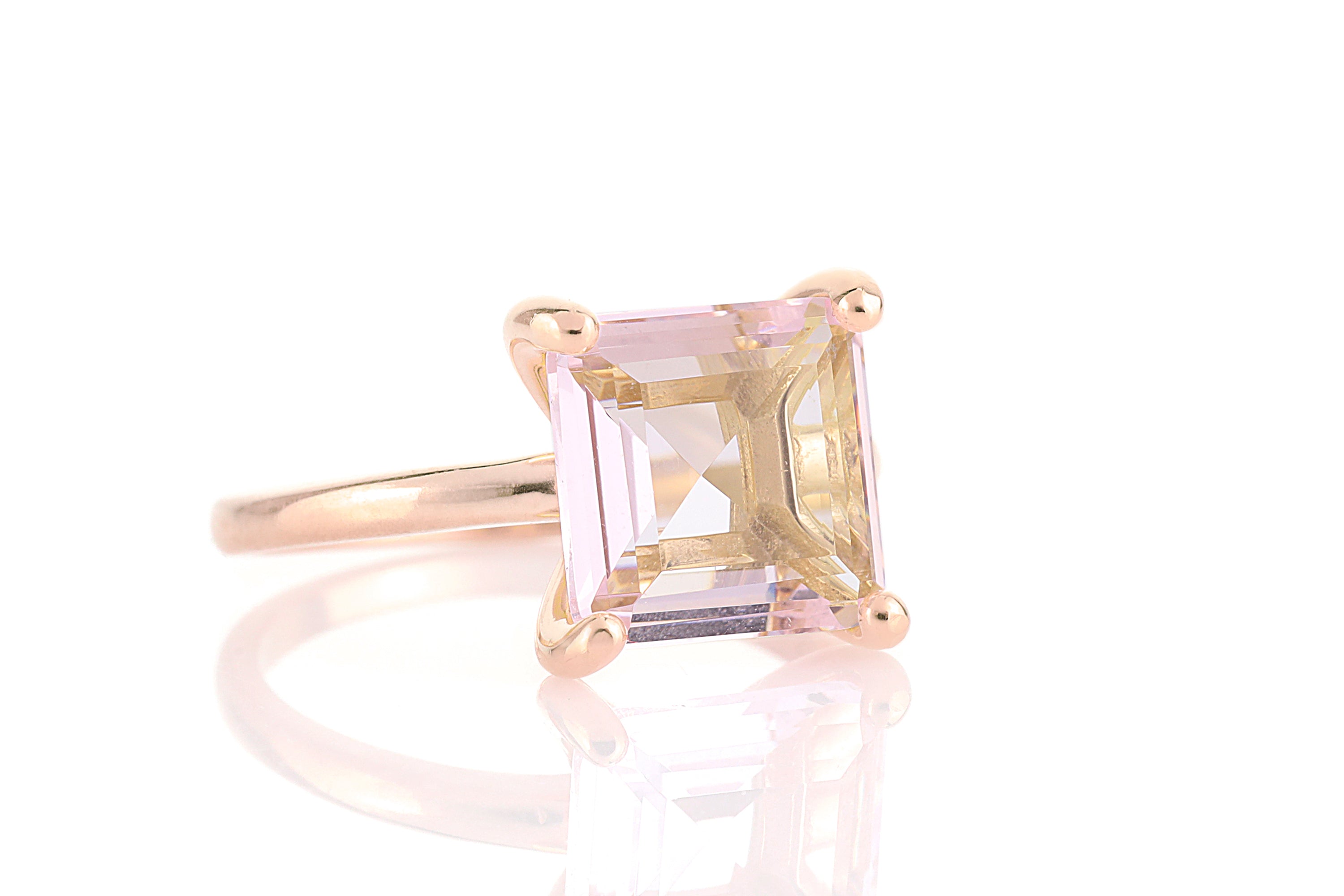 Rose Quartz Ring in 14k Rose Gold Rings Anemone Unique