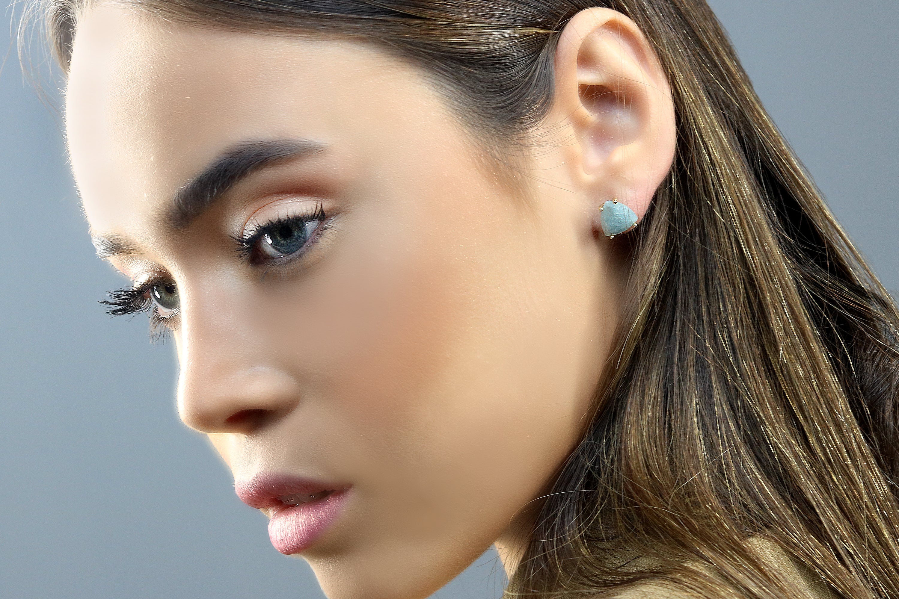 Rose Gold Aquamarine Earrings Earrings Anemone Unique