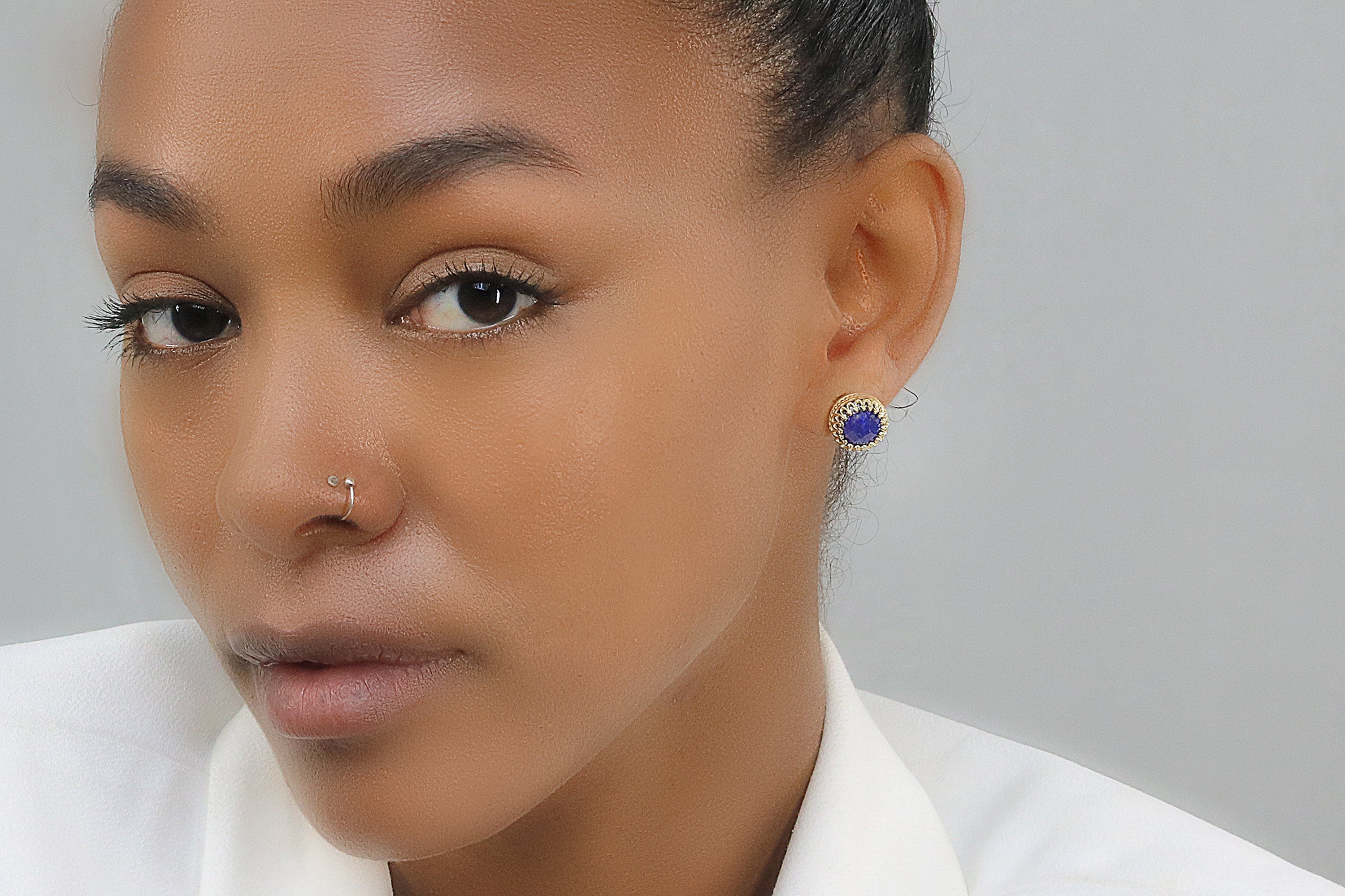 Stud Lapis Lazuli Earrings - Stone Earrings for Women in 14k Gold Filling - Drop Earrings for Formal Occasions and Everyday Wear Earrings Anemone Jewelry