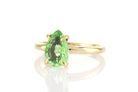 October Birthstone Green Tourmaline Gold Ring Rings Anemone Unique
