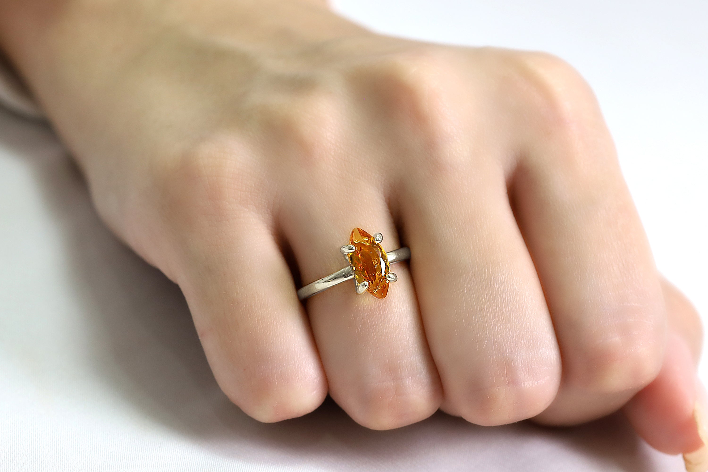 Marquise Citrine Ring in 925 Sterling Silver Rings Anemone Unique