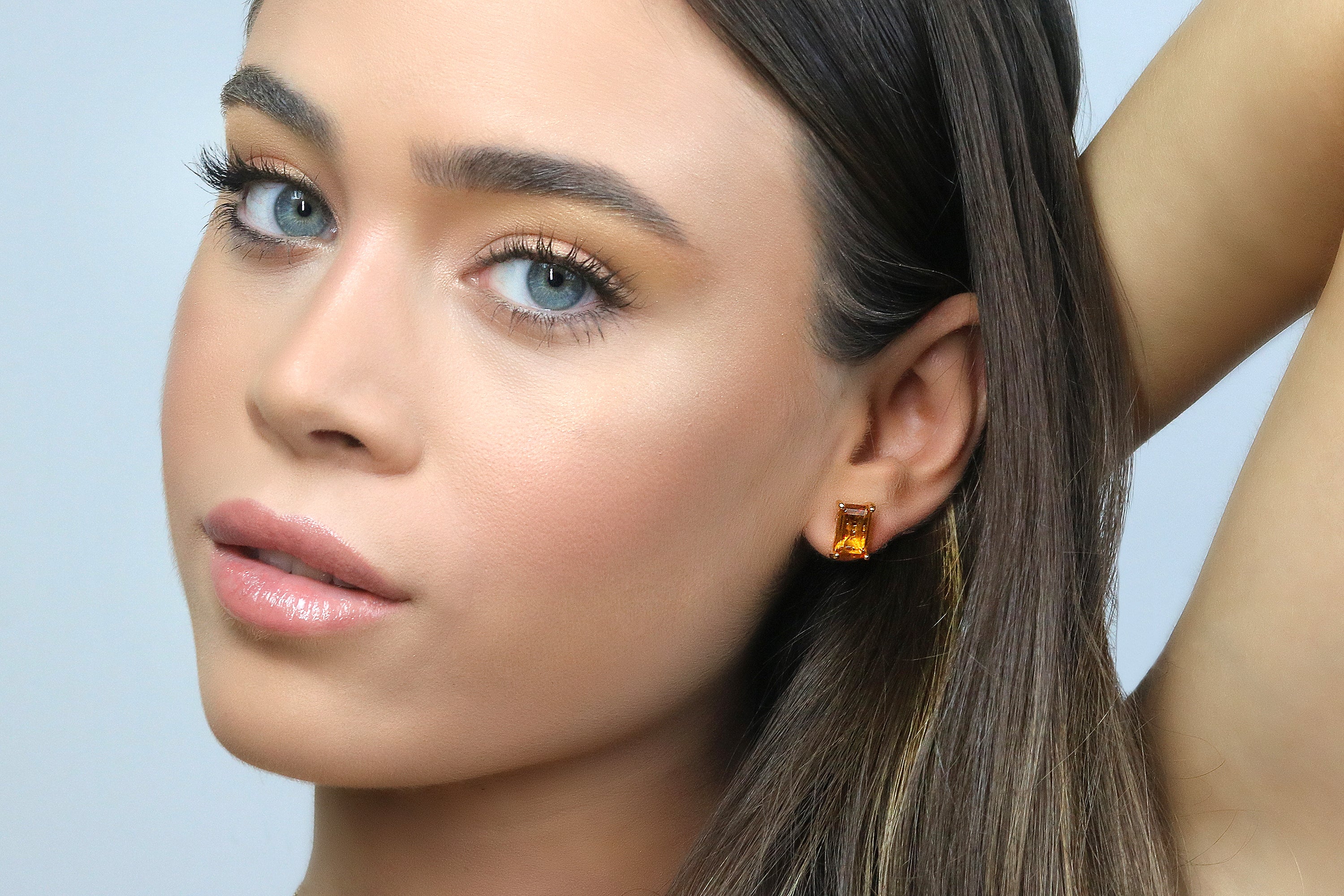 Brilliant Citrine Earrings in Gold Earrings Anemone Unique