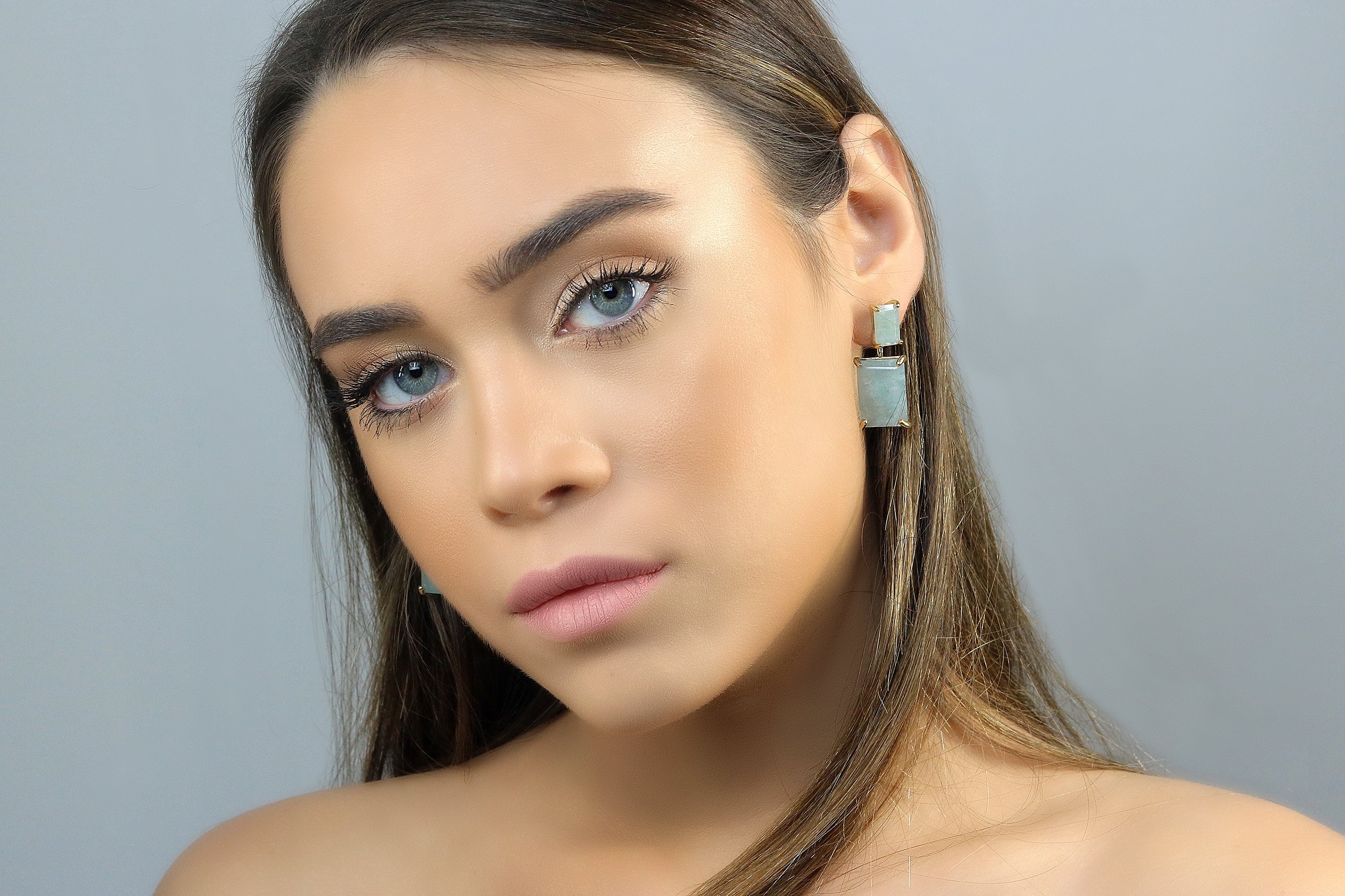 Statement Aquamarine Gold Filled Earrings Earrings Anemone Jewelry