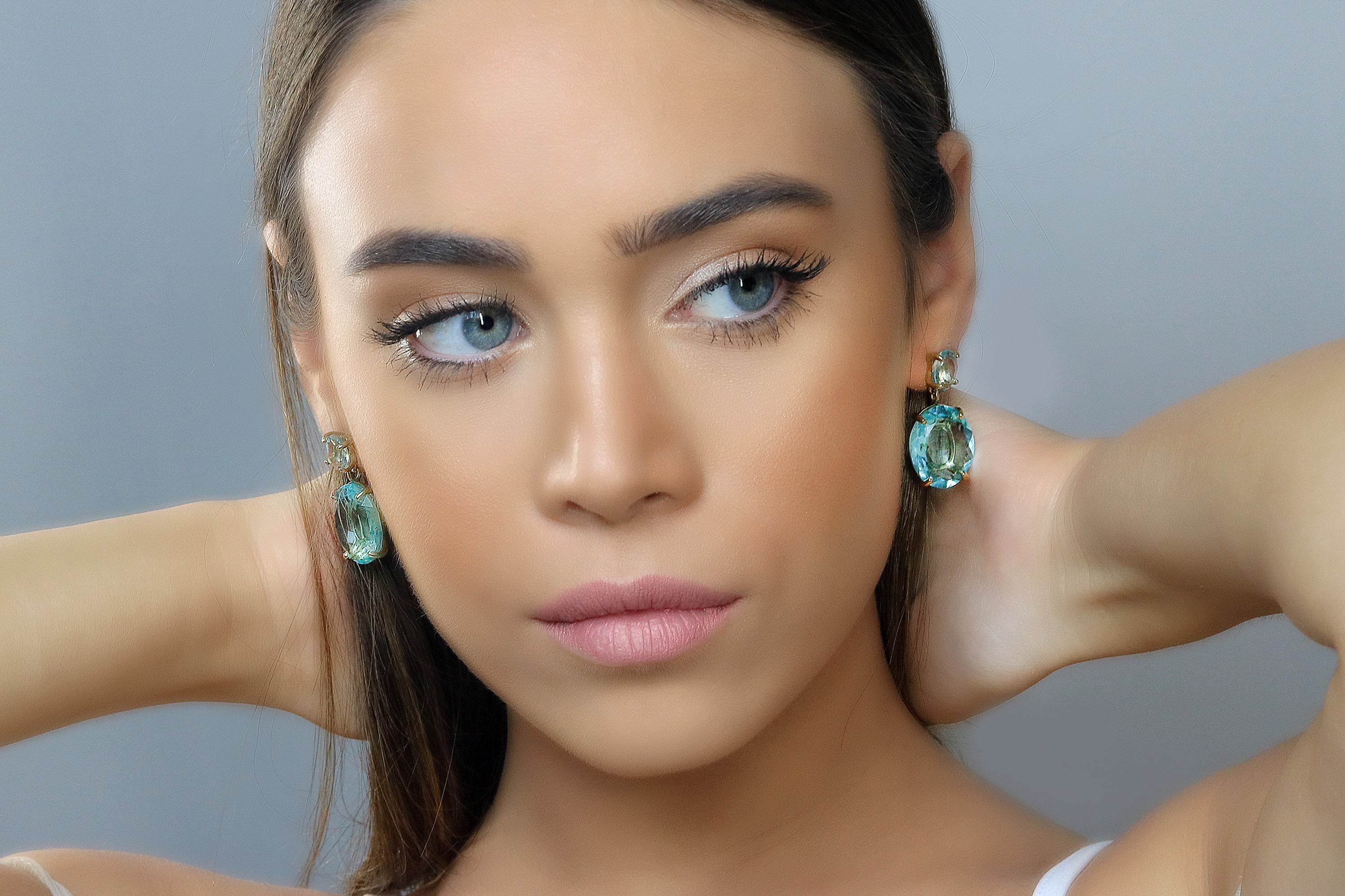 Statement Topaz Dangle Gold Earrings Earrings Anemone Jewelry