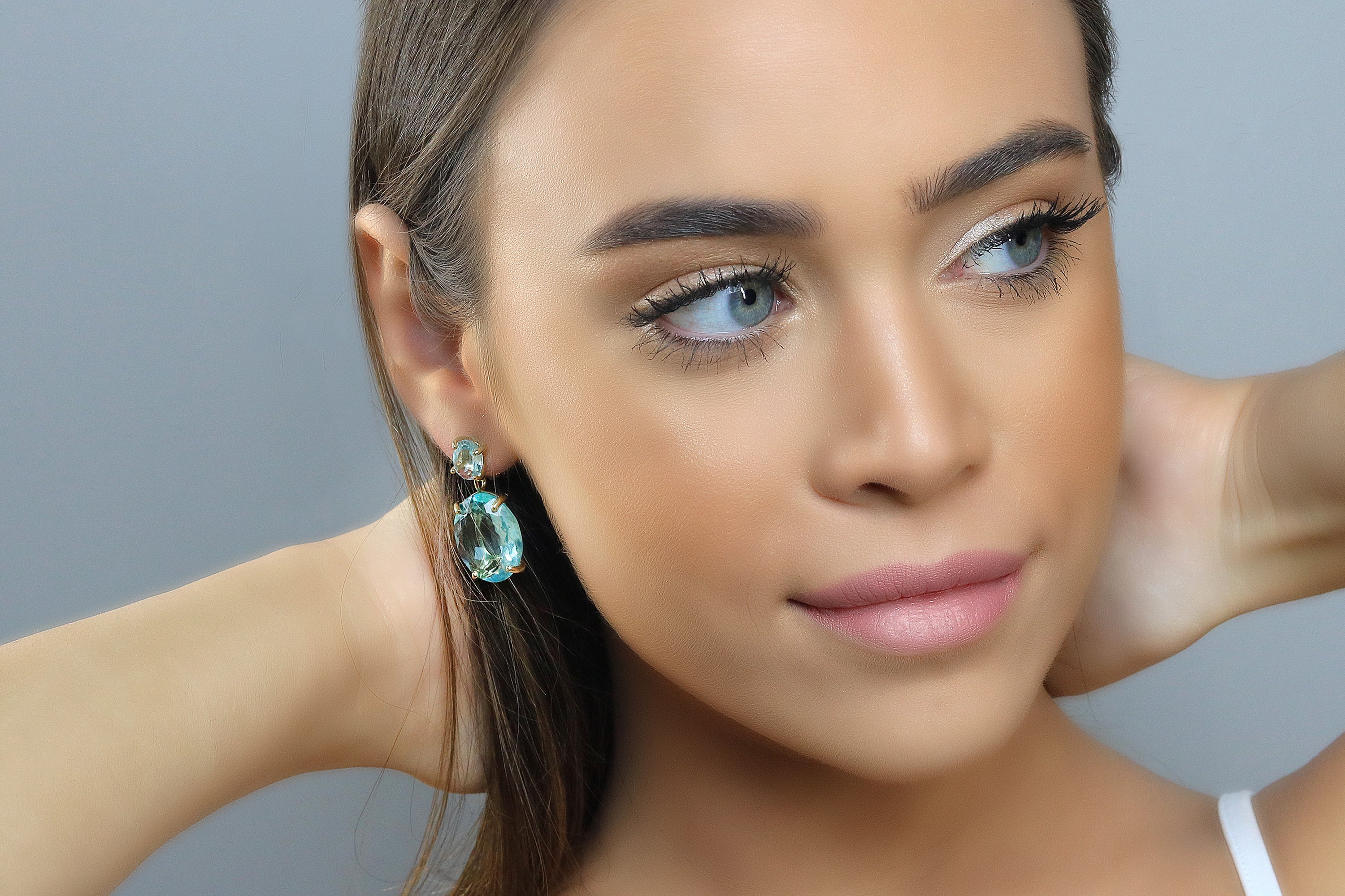 Statement Topaz Dangle Gold Earrings Earrings Anemone Jewelry