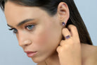 Purple Amethyst Sterling Silver Stud Earrings Earrings Anemone Unique