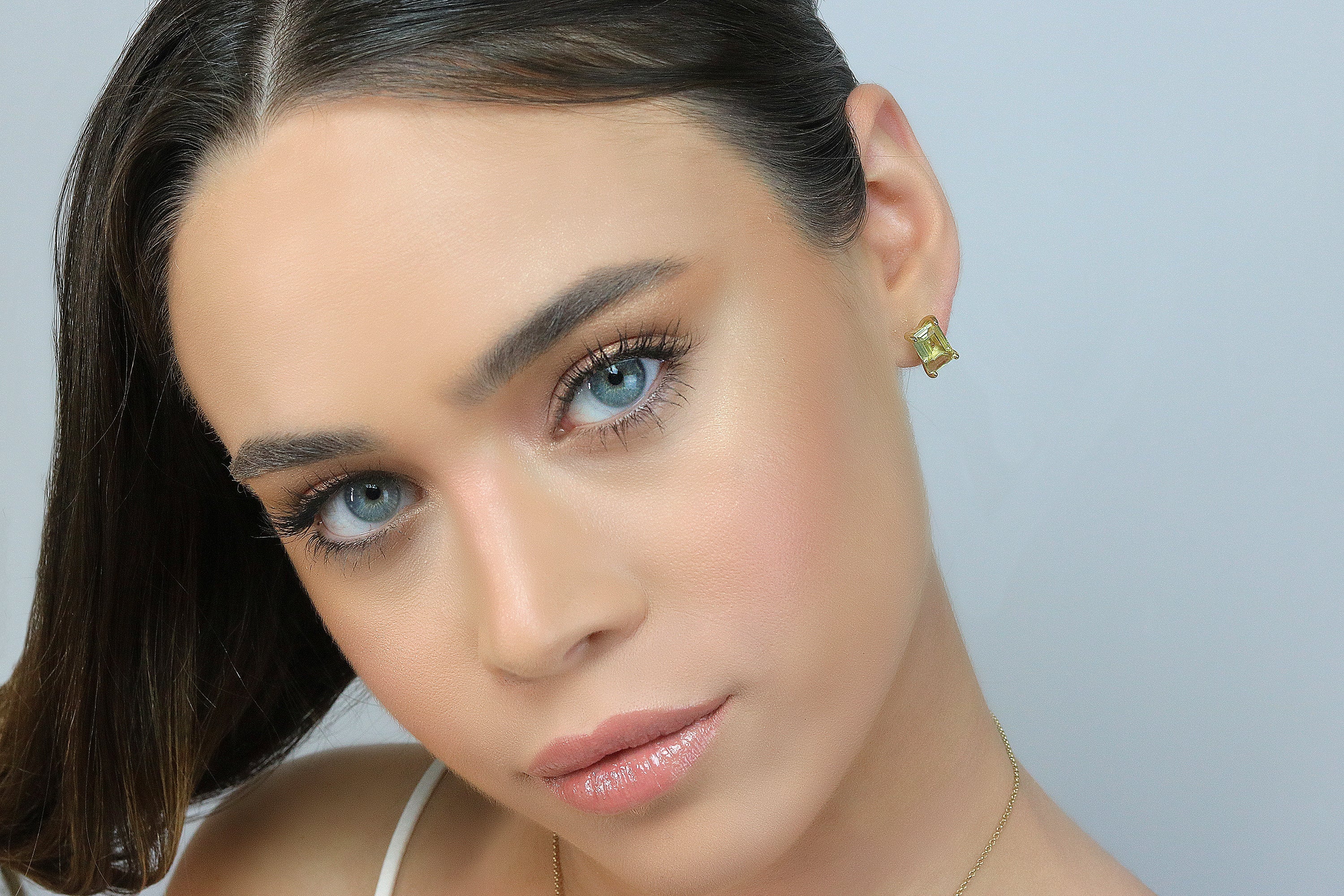 Lemon Quartz Stud Gold Earrings Earrings Anemone Unique