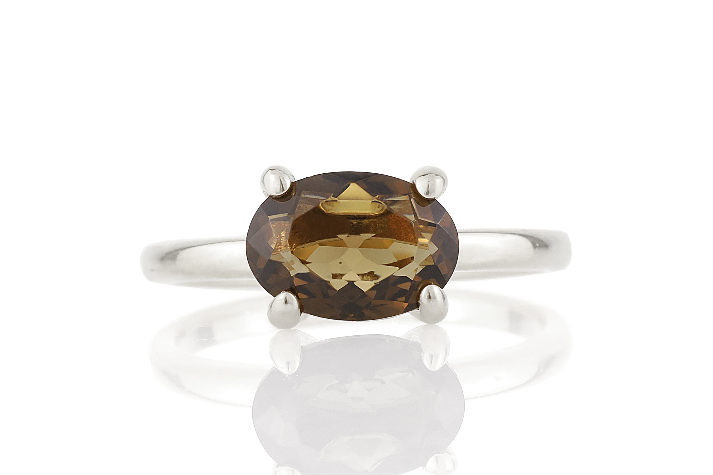 Oval Smoky Quartz 14k Gold-filled Ring Rings Anemone Unique