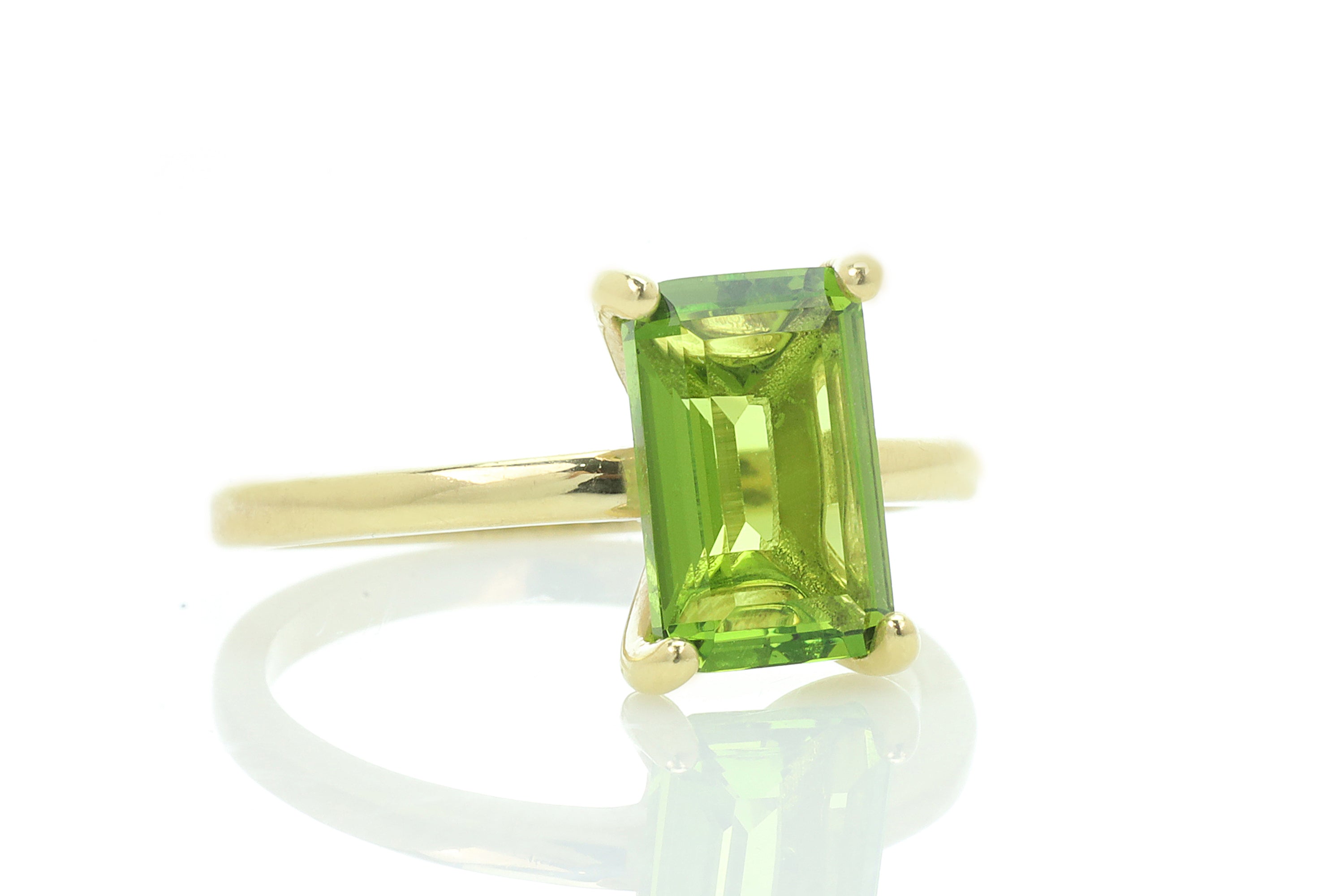 Pink Rose Gold Peridot Ring Rings Anemone Unique