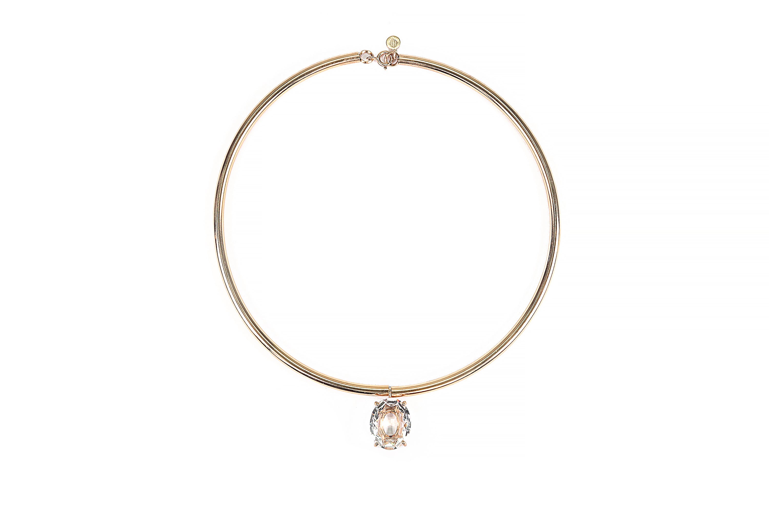 Crystal Quartz Oval Gold Tribal Necklace necklaces Anemone Jewelry