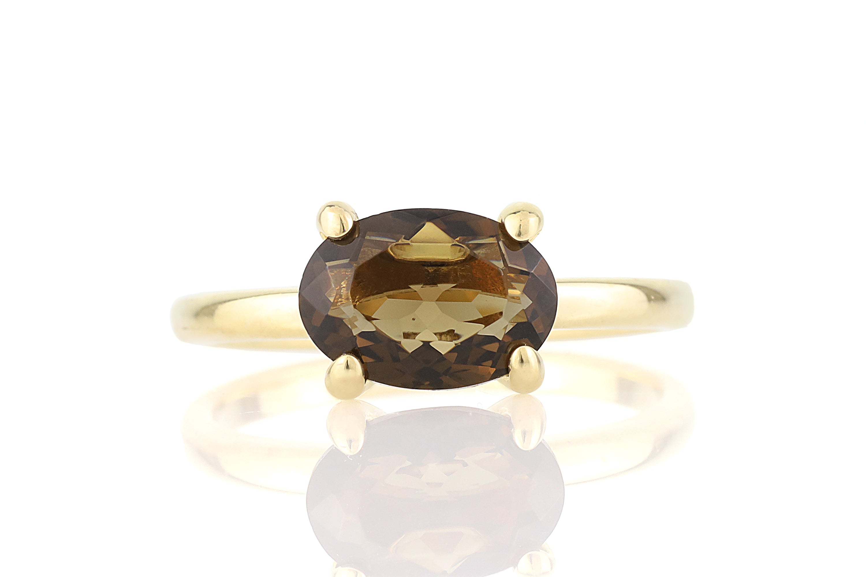 Oval Smoky Quartz Sterling Silver Ring for Women Rings Anemone Unique