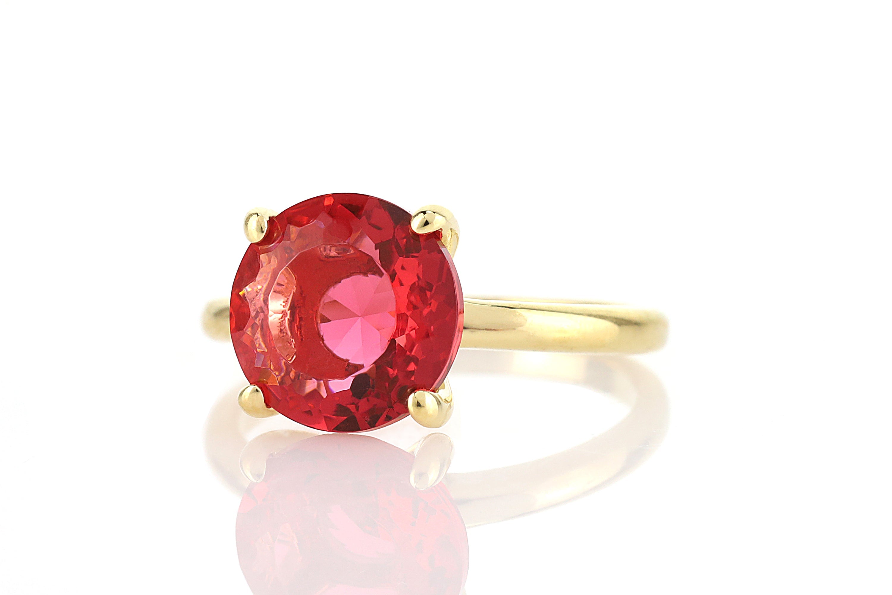 Pink Tourmaline Sterling Silver Round Gemstone Ring Rings Anemone Unique