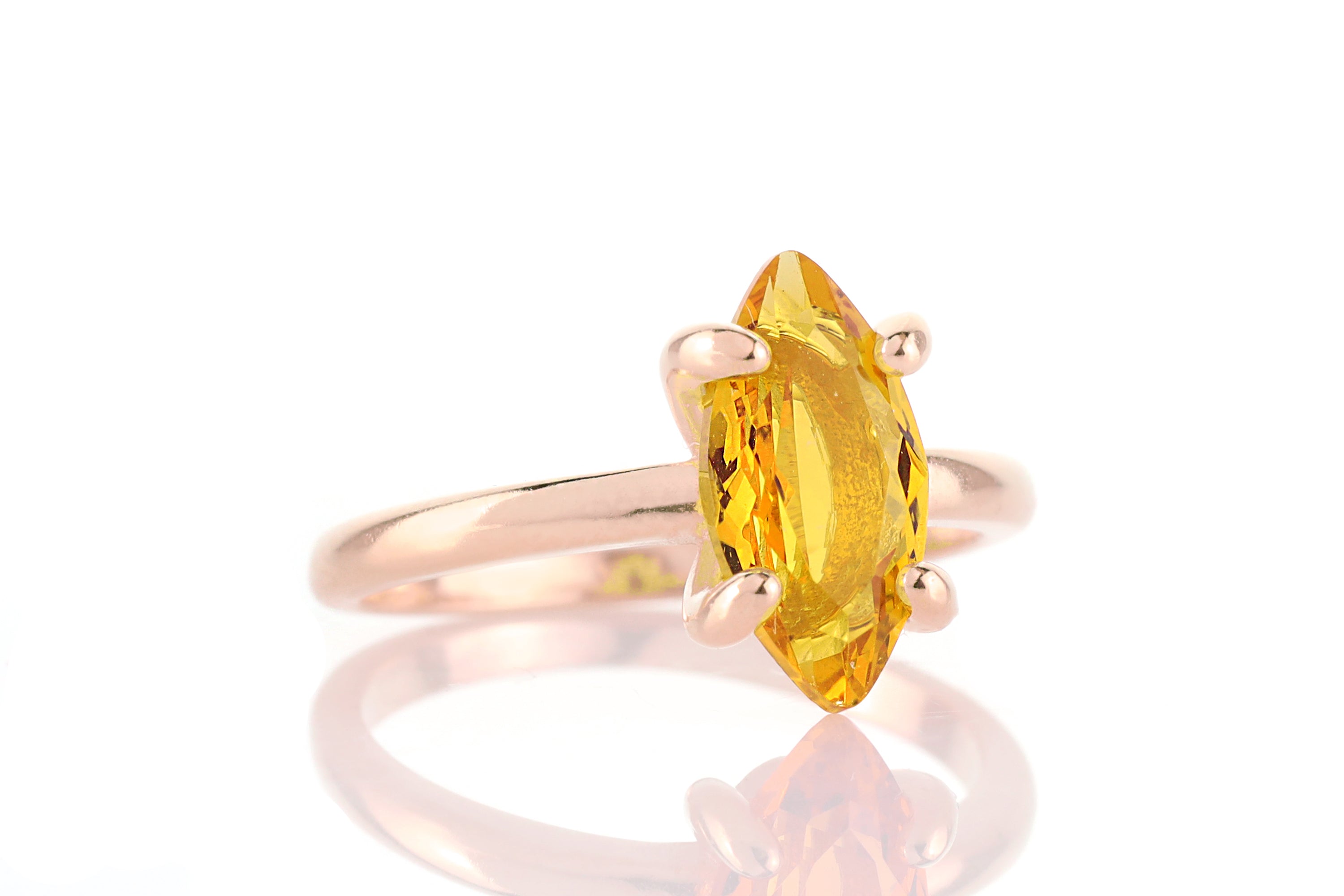 Unique Trendy 14k Gold Citrine Ring Rings Anemone Unique