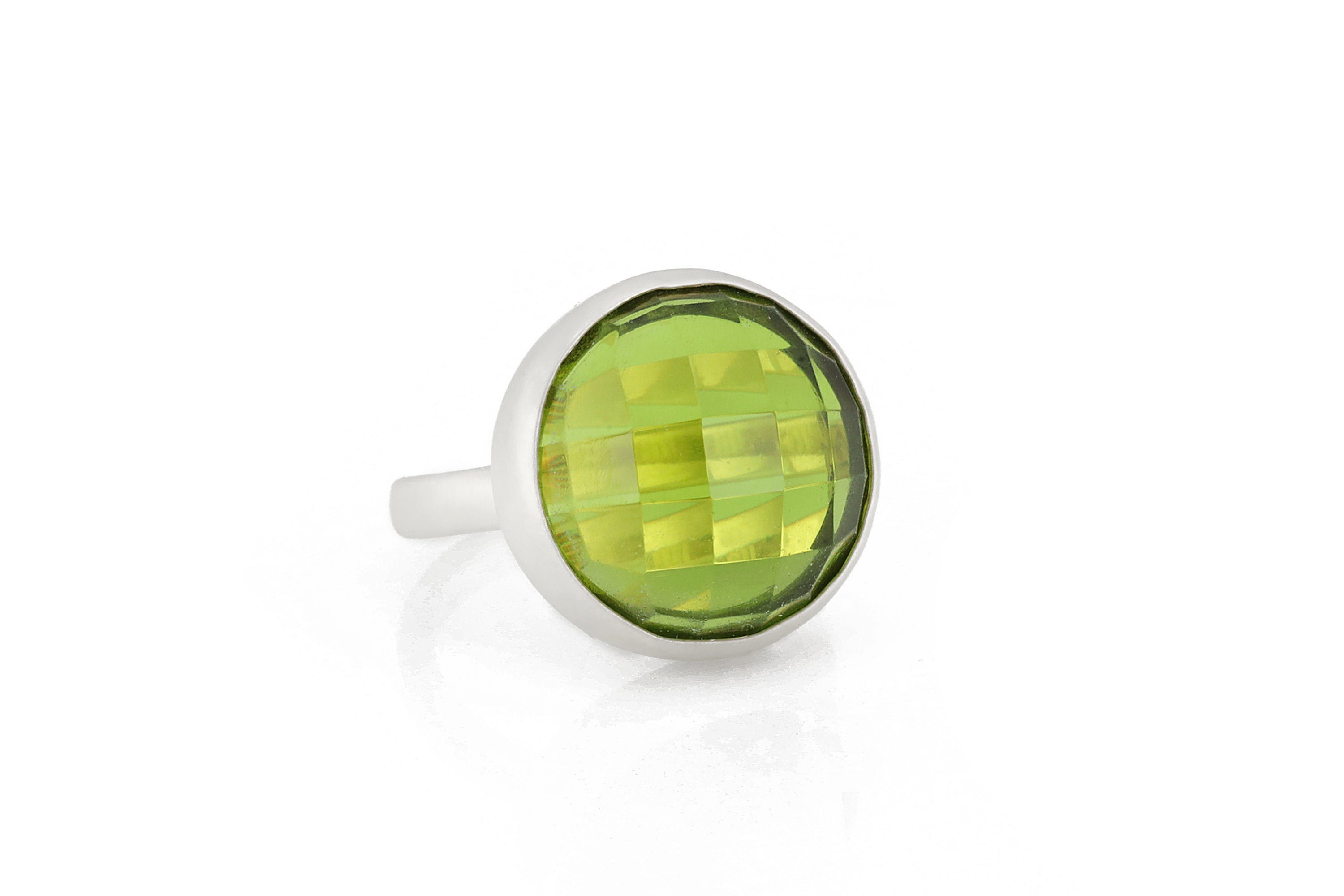 Gold Peridot 14k Gold Bezel Ring Rings Anemone Limited