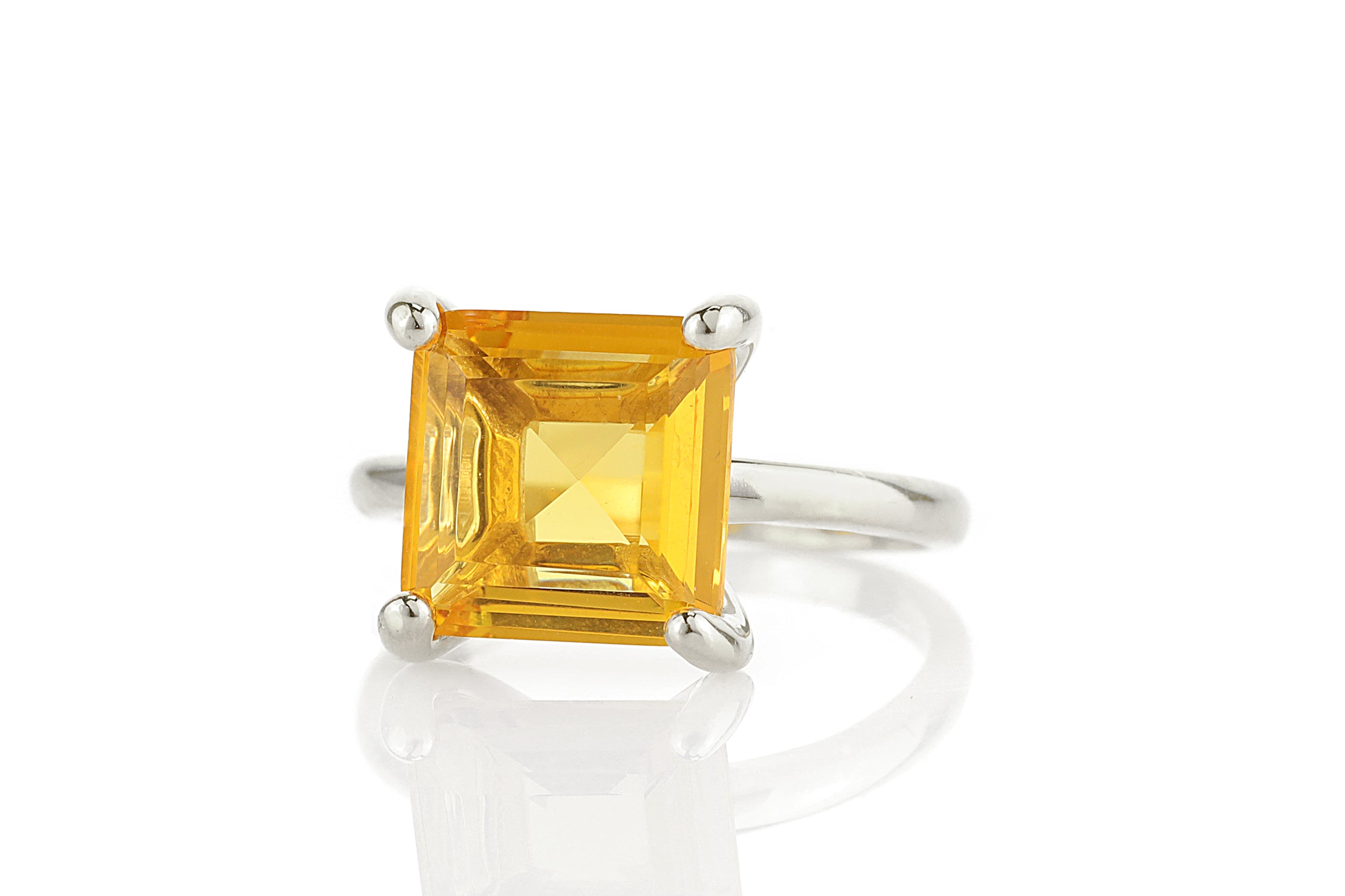 Lustrous Citrine Ring in 14k Gold Rings Anemone Unique