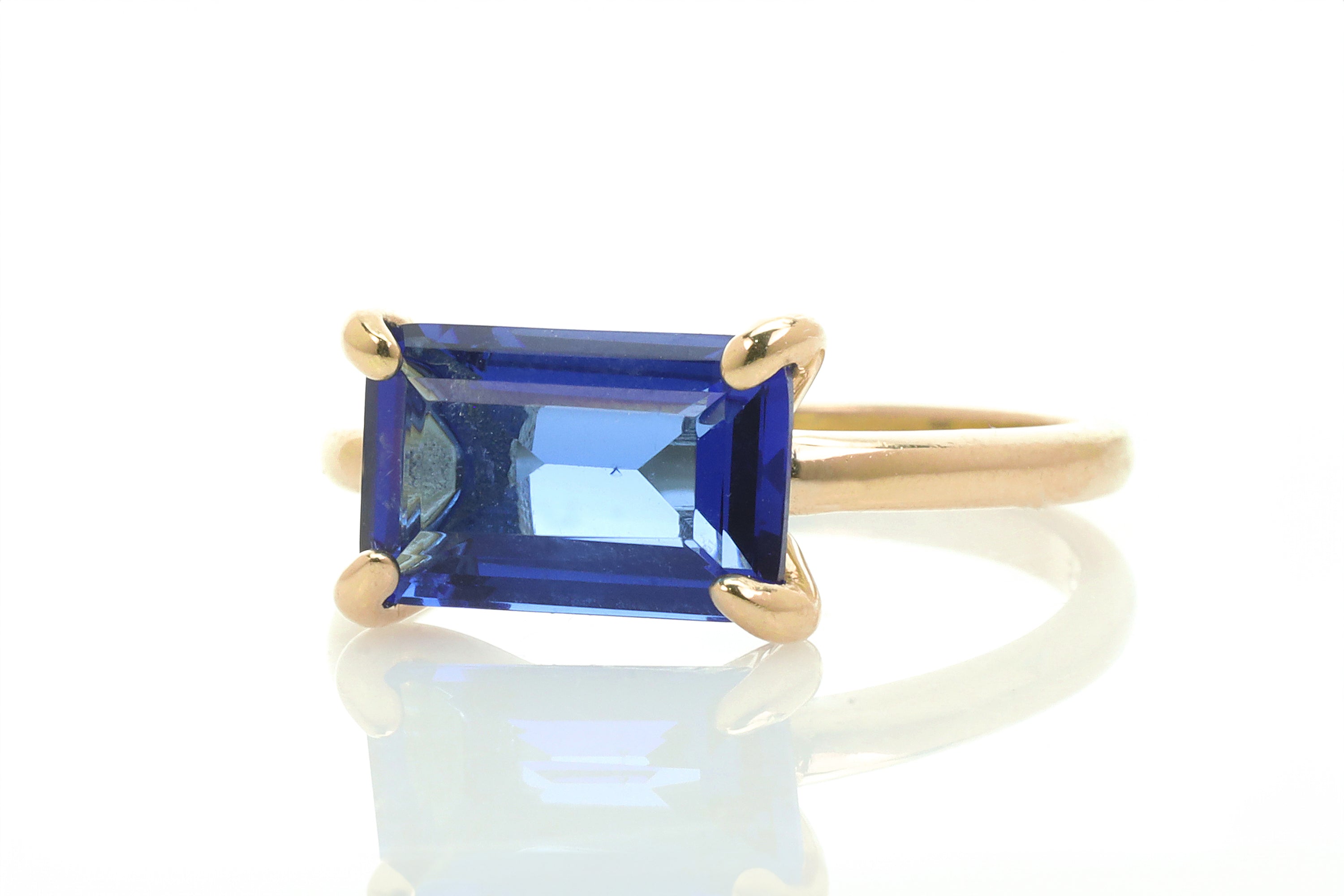 Blue Sapphire Ring in Gold Filled Rings Anemone Unique