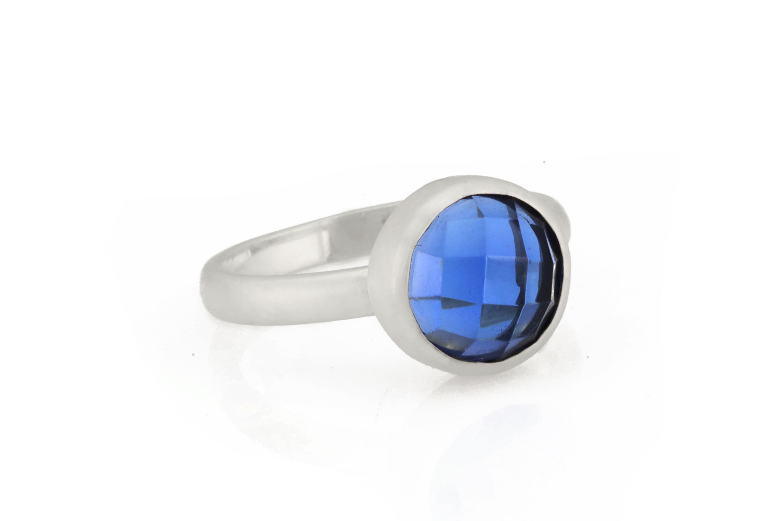 Sapphire Bezel Round Gold Ring Rings Anemone Limited