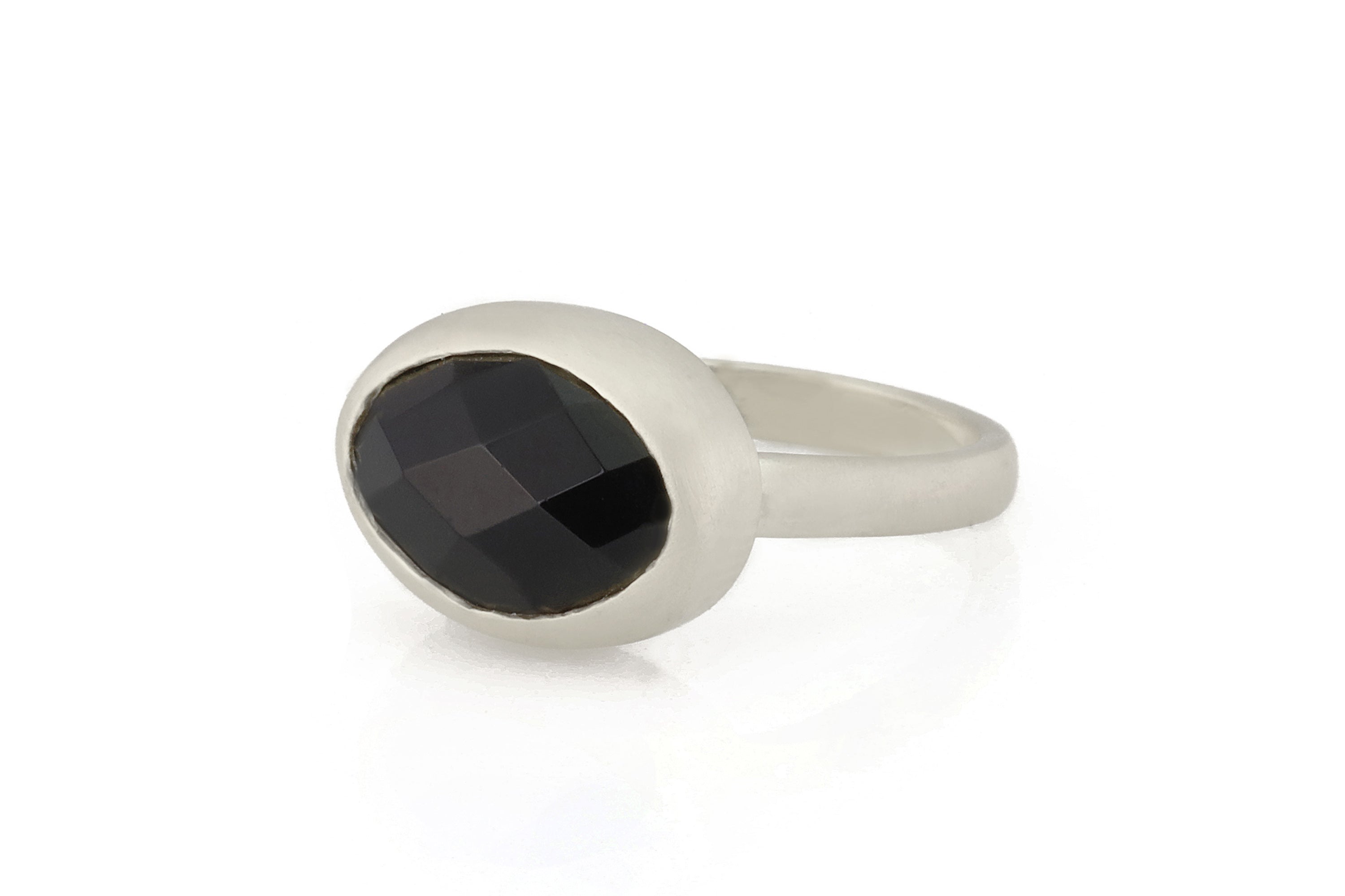 Oval Cut Bezel Black Onyx Gold Ring Rings Anemone Limited