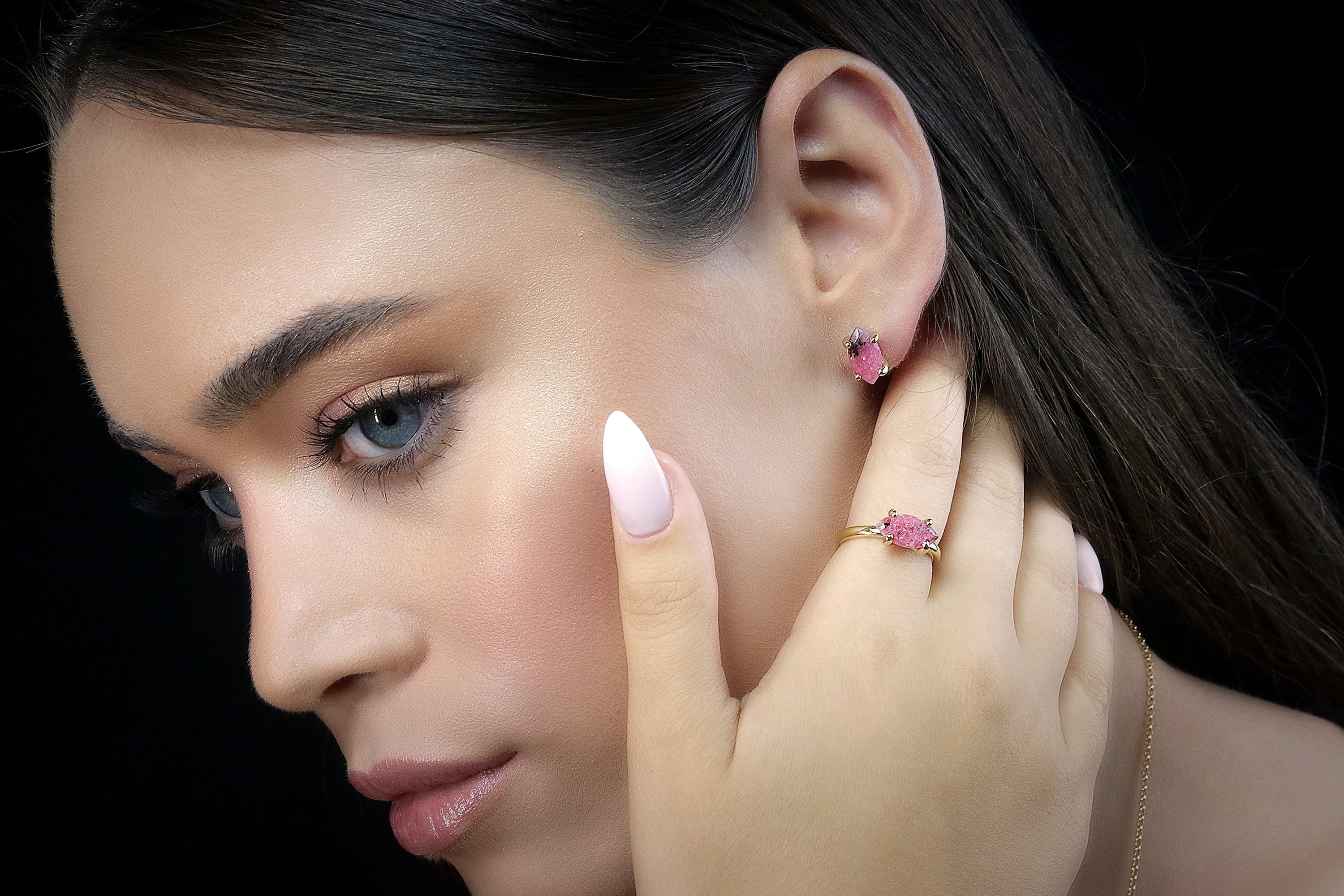 Marquise Rhodonite Ring in 14k Gold Rings Anemone Unique
