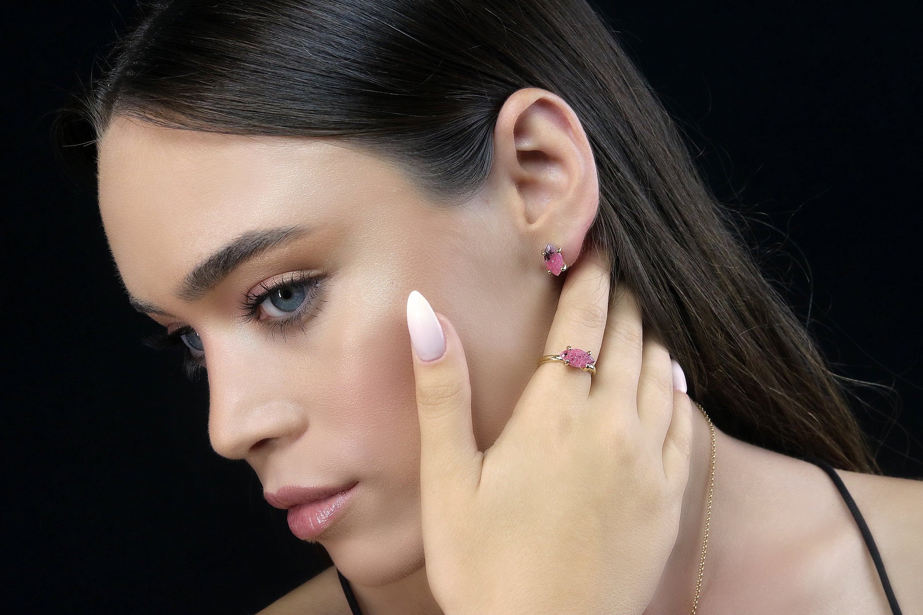 Marquise Rhodonite Ring in 14k Gold Rings Anemone Unique