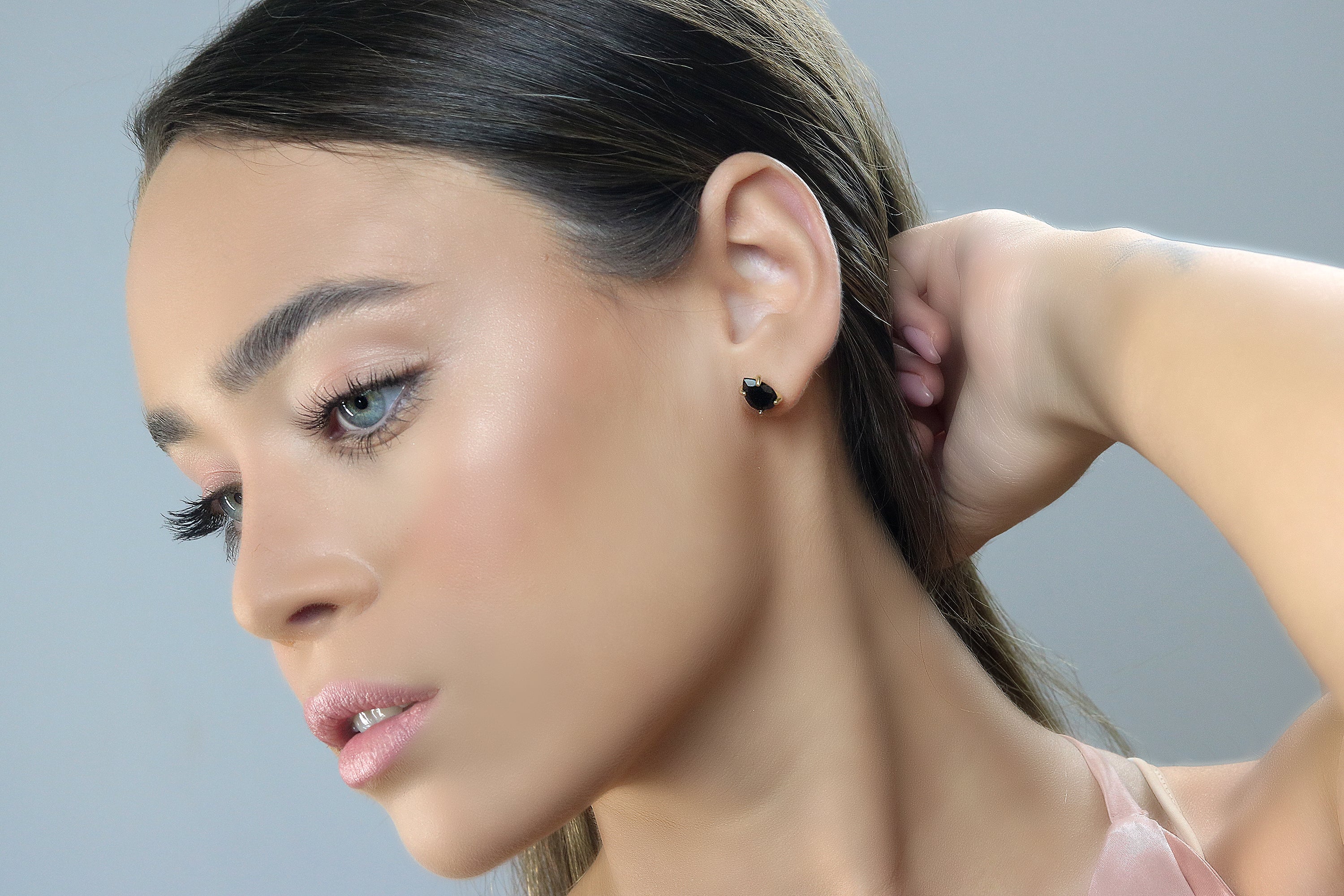 Onyx Sterling Silver Pear Earrings Earrings Anemone Unique