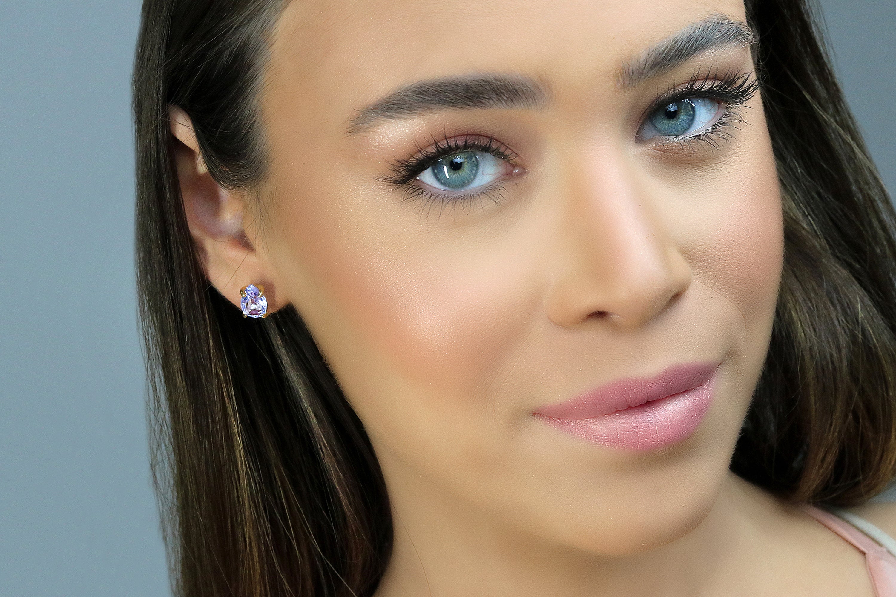 Pear Lustrous Tanzanite Gold Earrings Earrings Anemone Unique