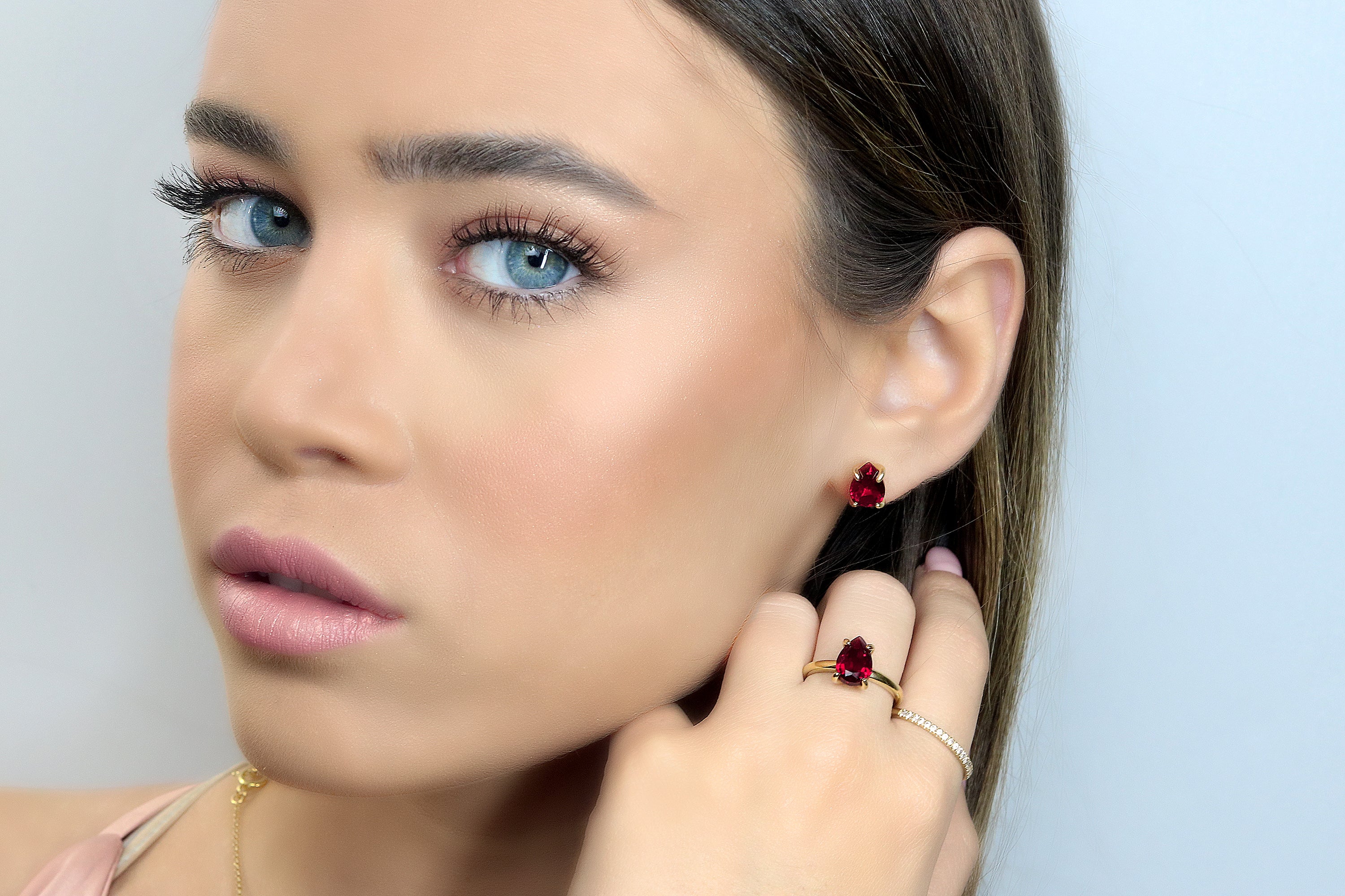 Red Garnet Gold Filled Earrings Earrings Anemone Unique