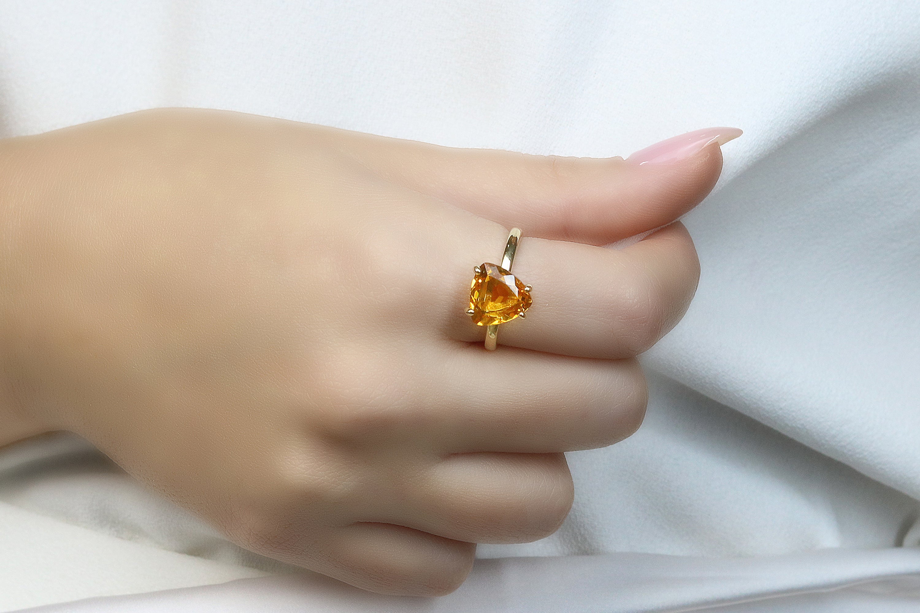 Stylish Rose Gold Trilliant Citrine Ring Rings Anemone Unique