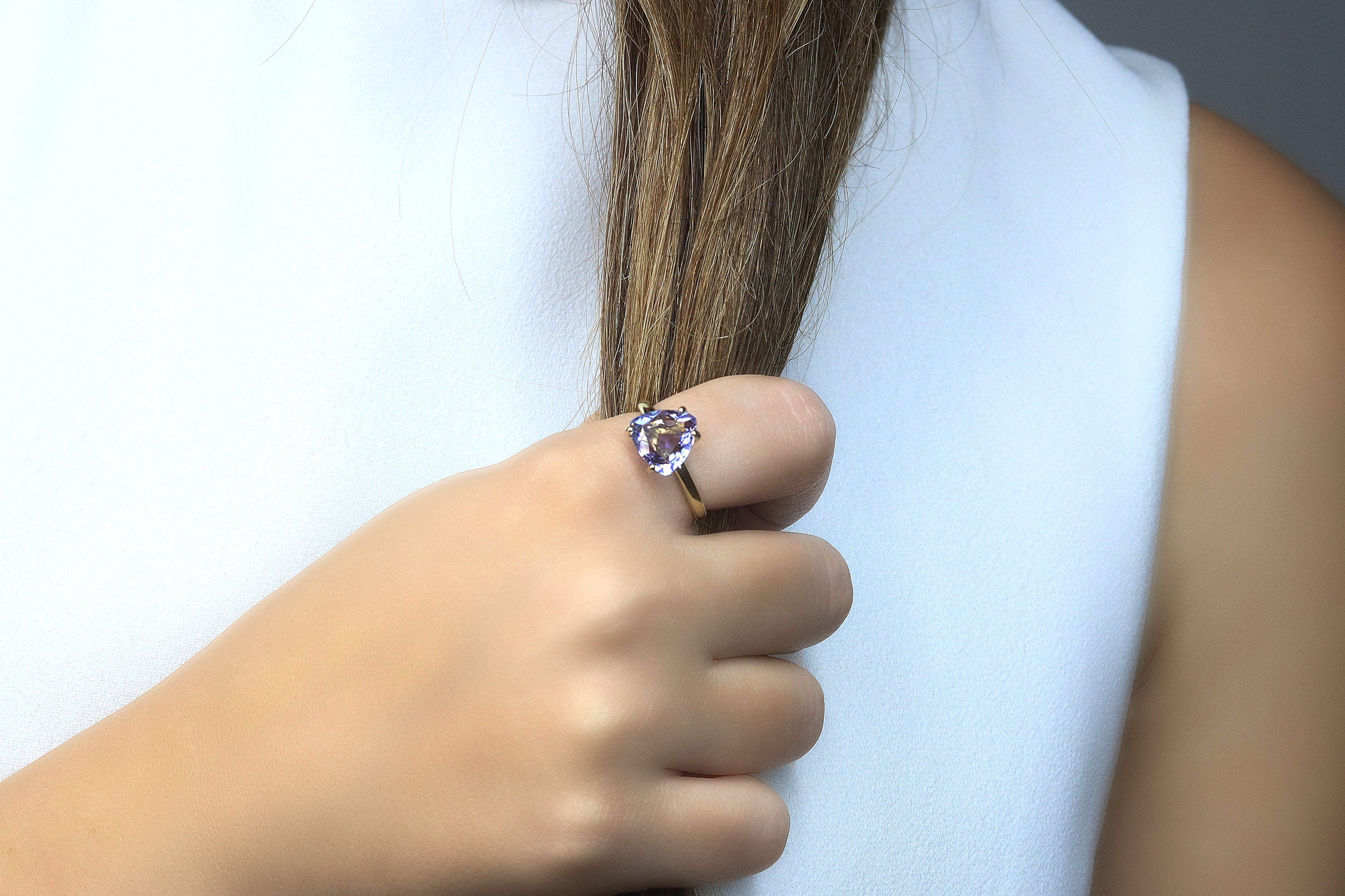 Appealing Tanzanite Jewelry Ring in Silver Rings Anemone Unique
