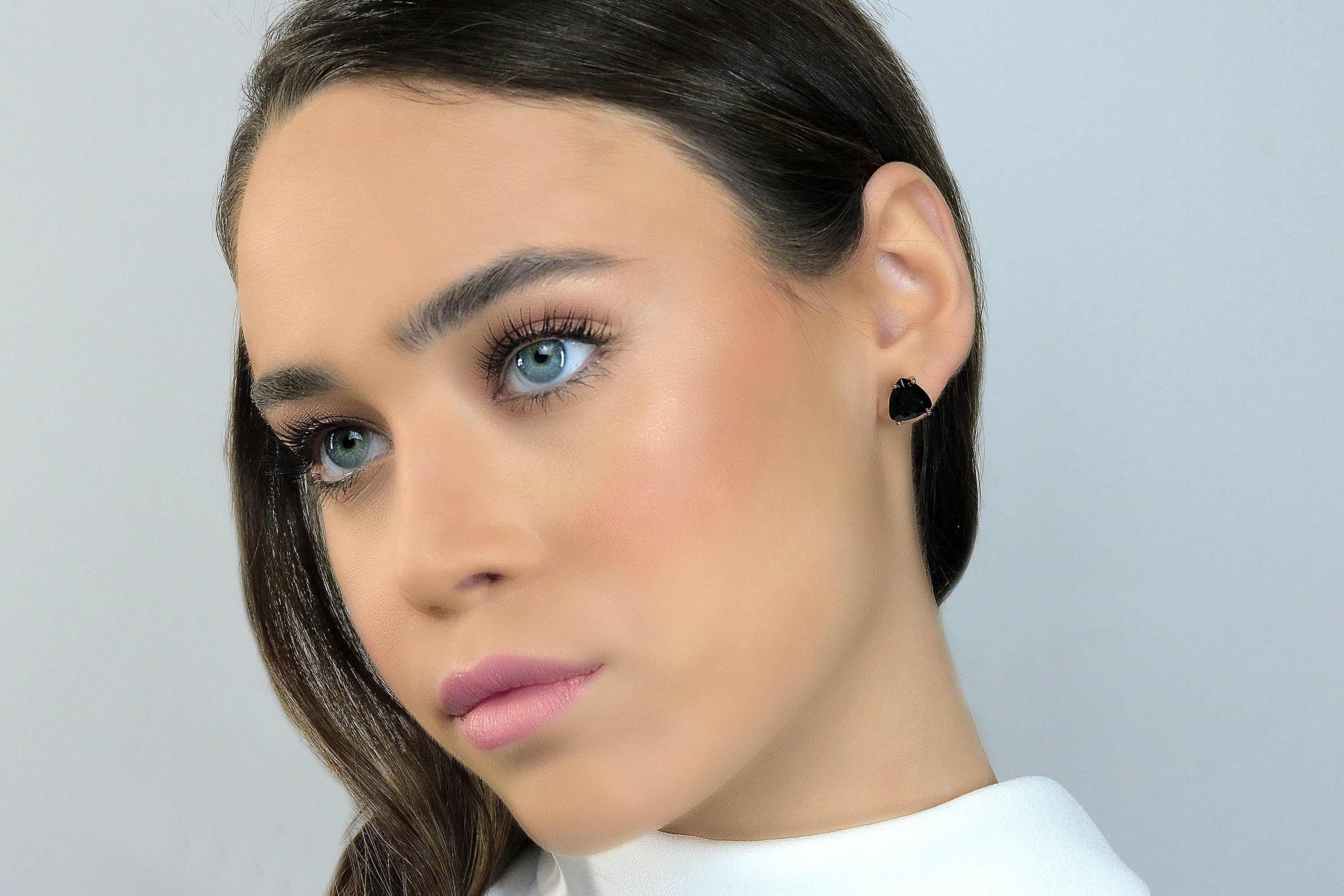 Sterling Silver Trillion Black Onyx Stud Earrings Earrings Anemone Unique