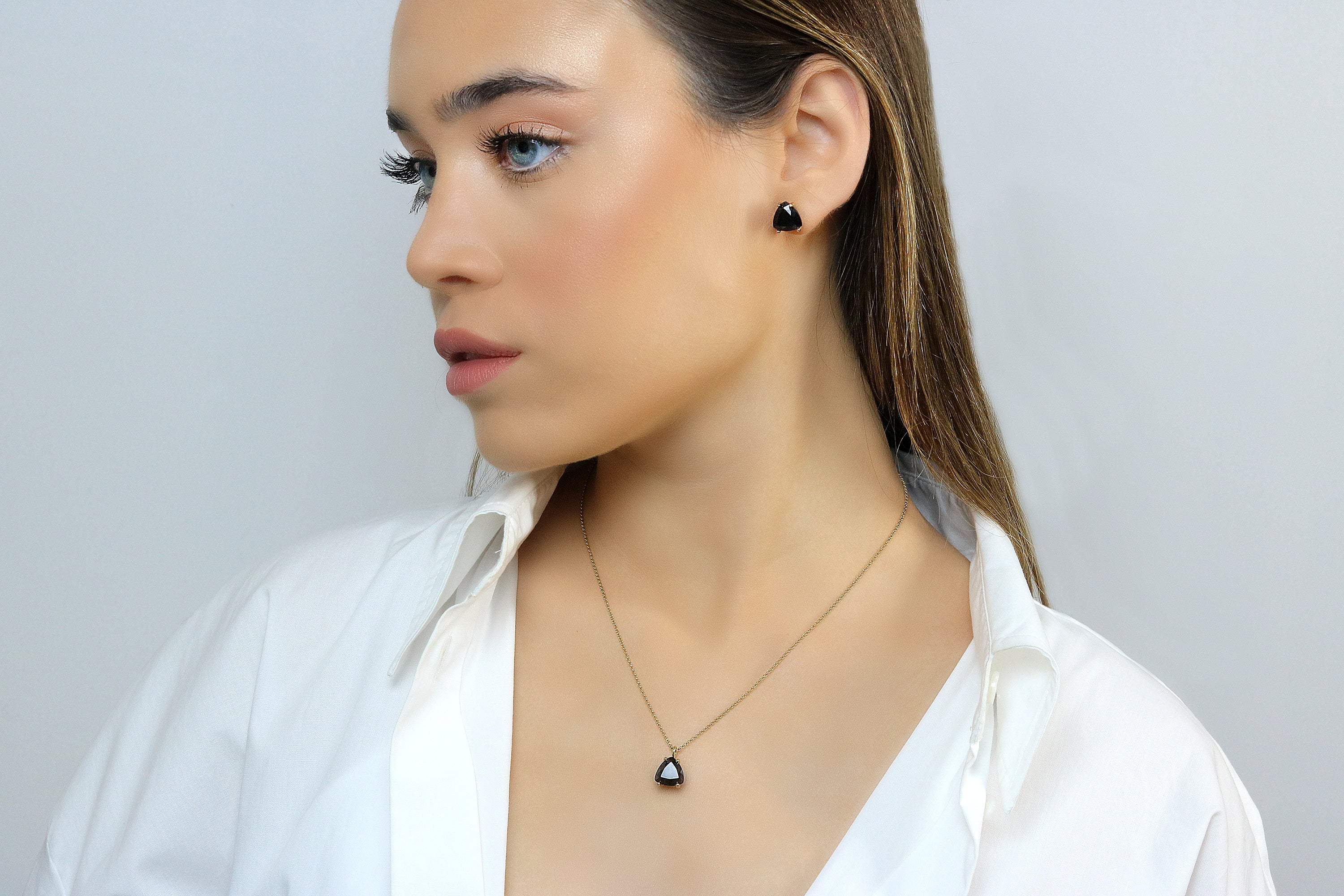 Trilliant Black Onyx Gold Filled Earrings Earrings Anemone Unique