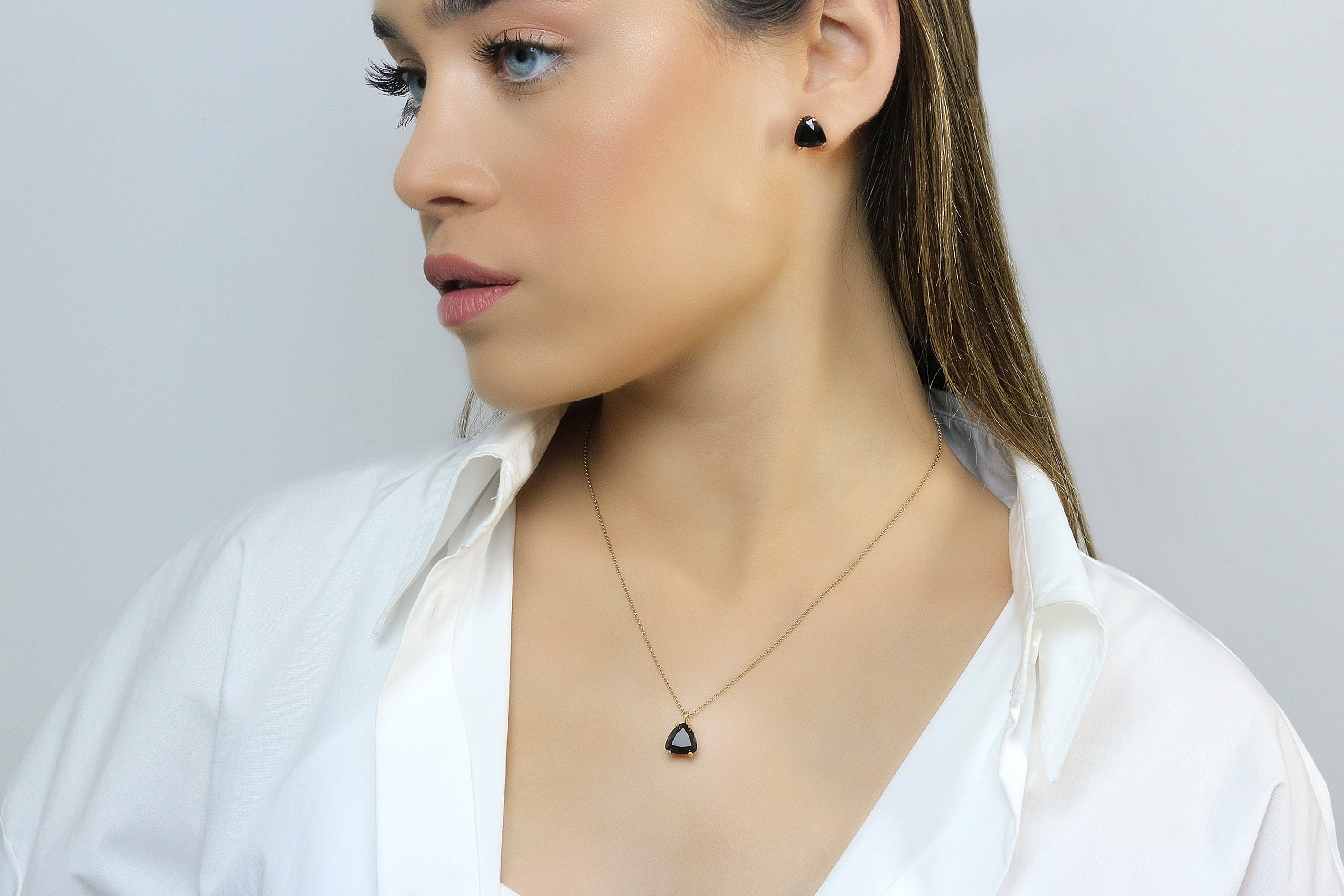 Fashionable Black Onyx Gold Filled Necklace necklaces Anemone Unique