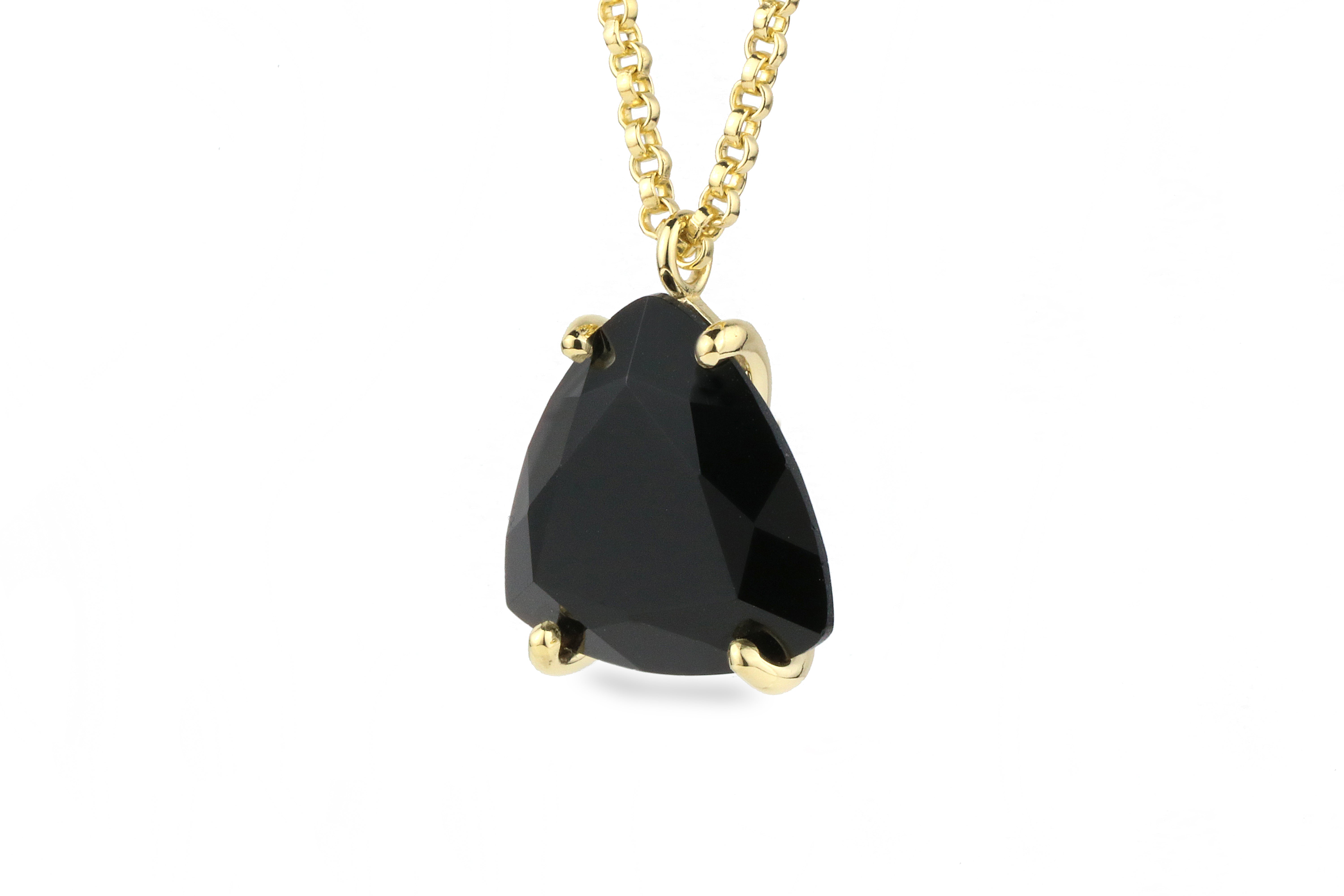 Black Onyx 14k Gold Custom Natural Gem Necklace necklaces Anemone Jewelry