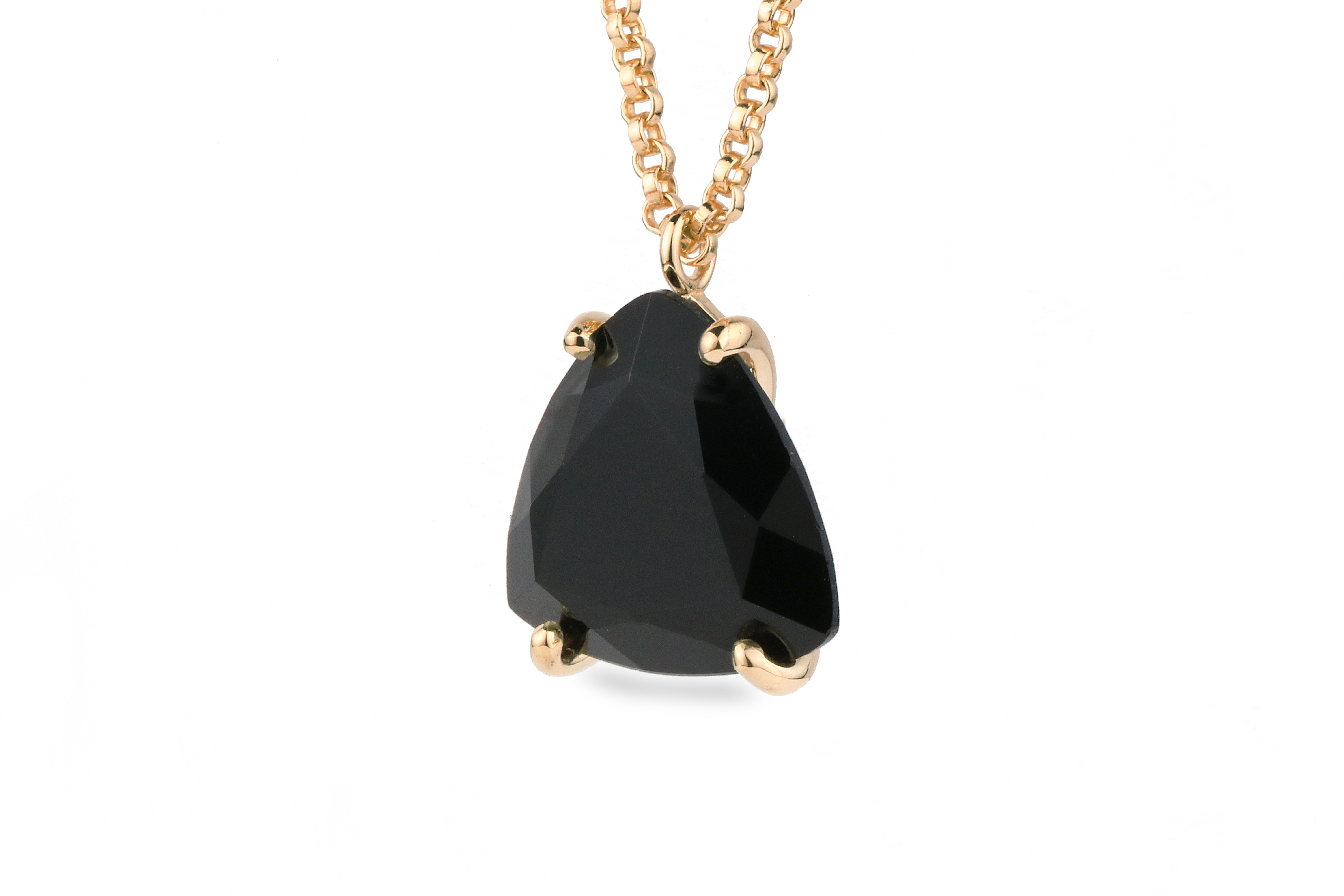 Black Onyx 14k Gold Custom Natural Gem Necklace necklaces Anemone Jewelry