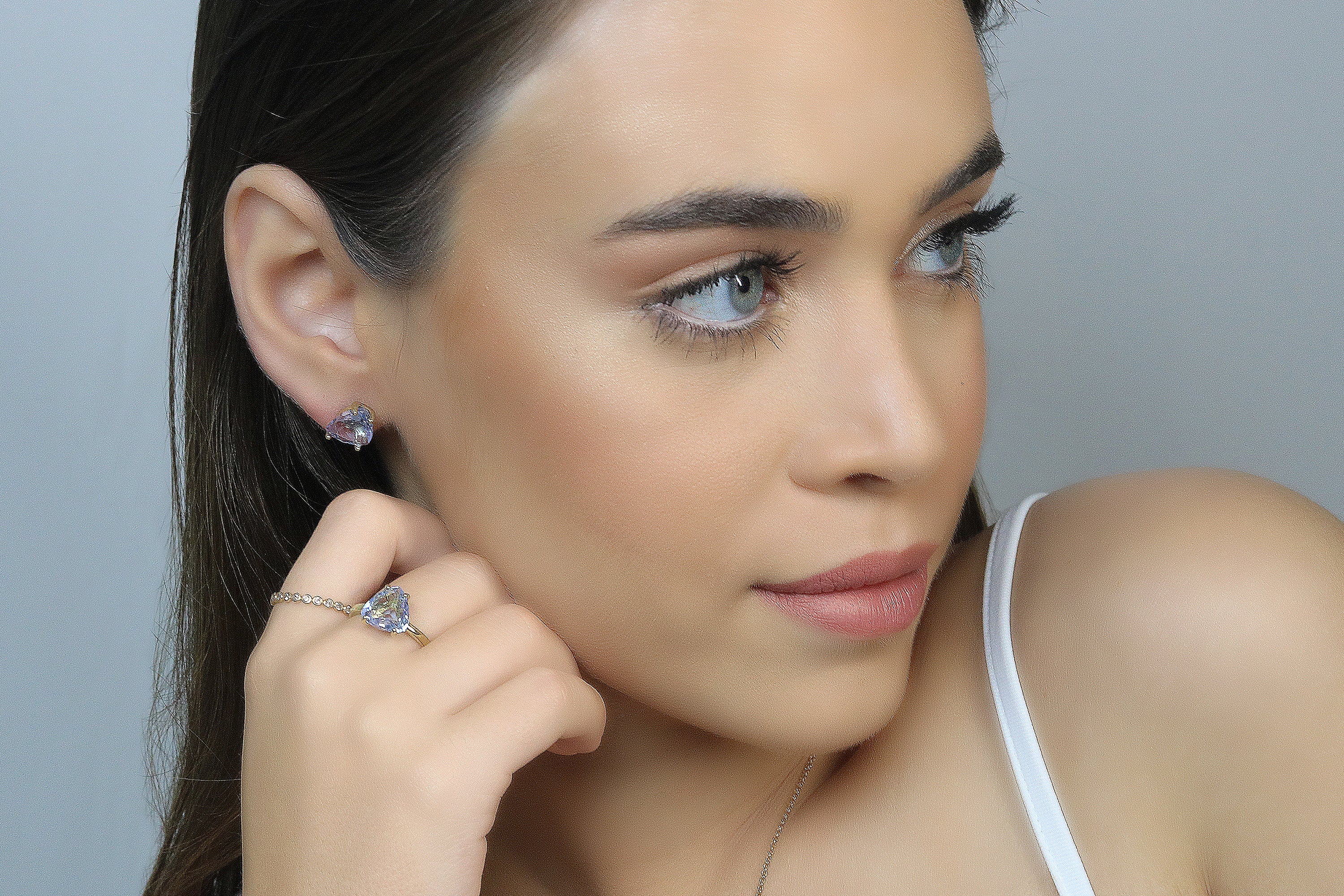 Gold Filled Trillion Tanzanite Earrings Earrings Anemone Unique