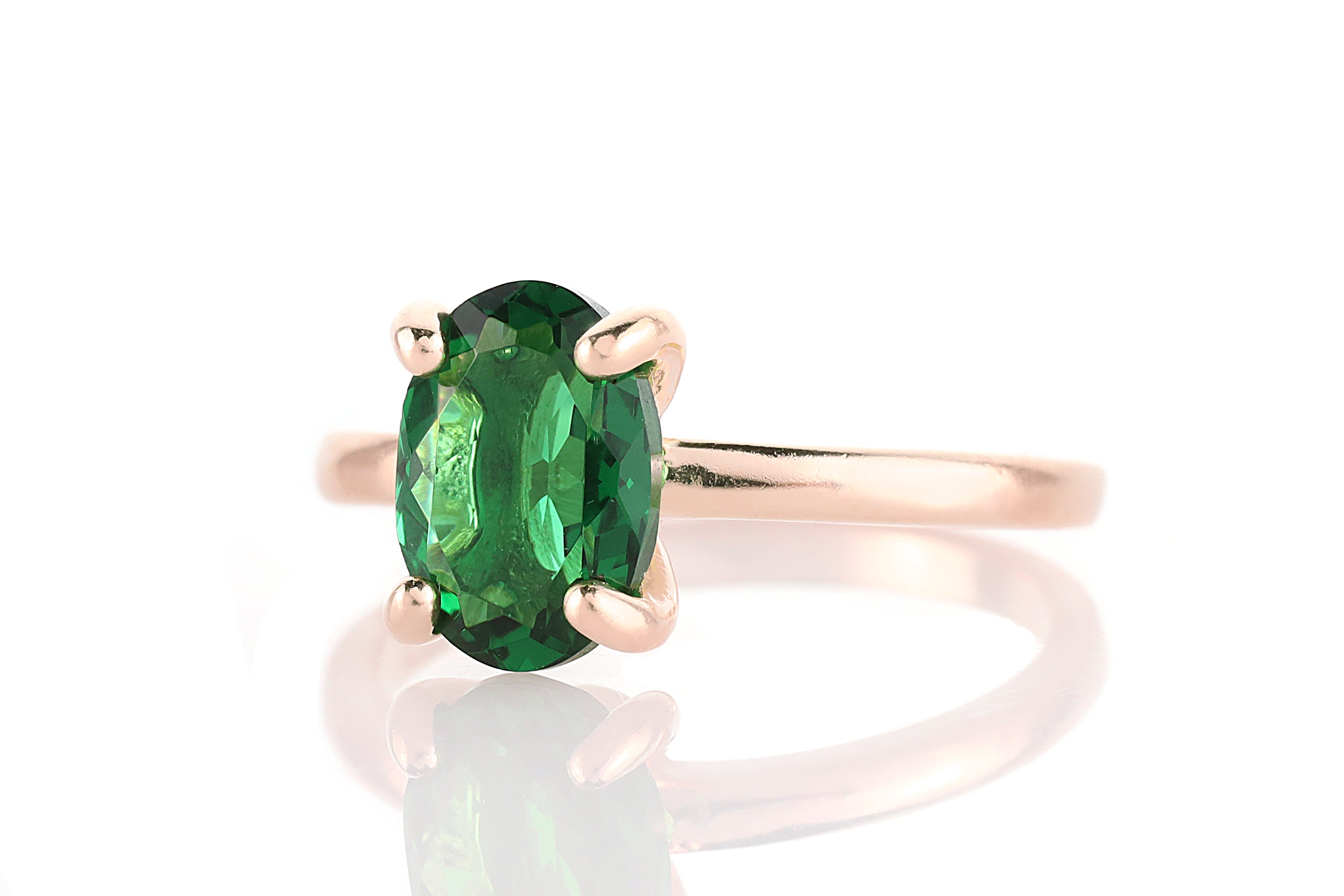 Classy Emerald Ring in Gold Rings Anemone Unique