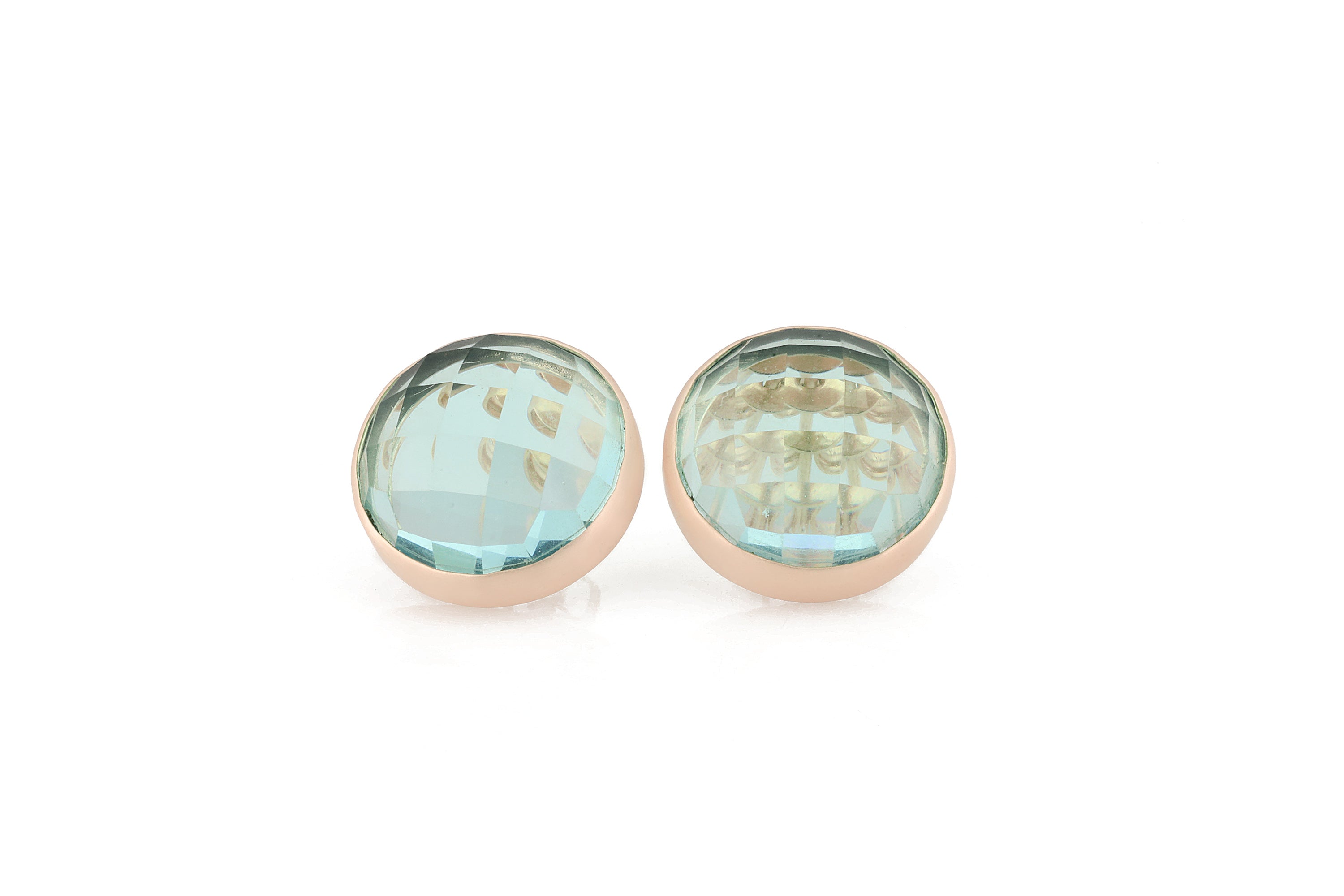 Blue Topaz Gold Bezel Earrings Earrings Anemone Limited