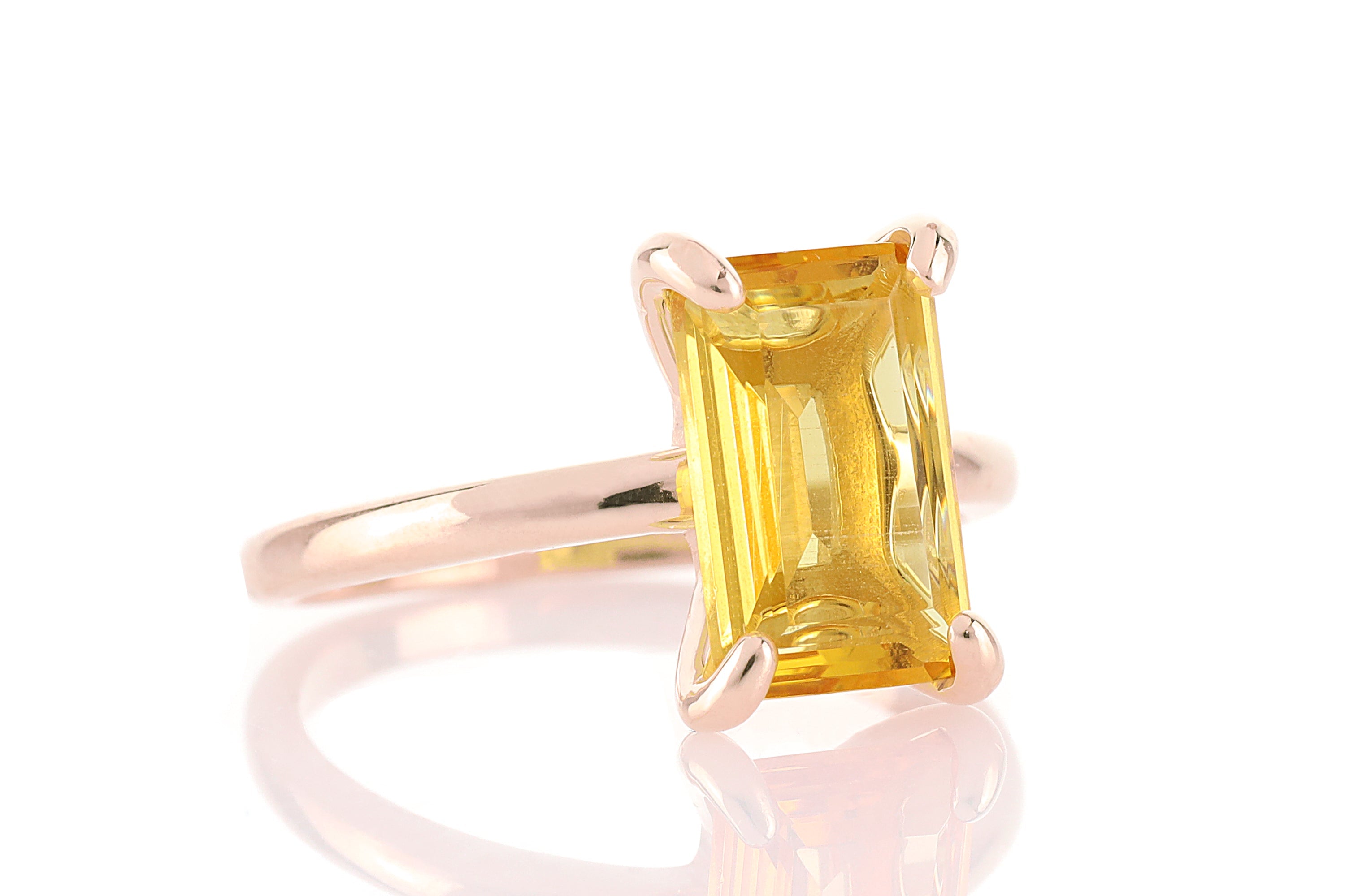 Single Citrine Stone Ring in Sterling Silver Rings Anemone Unique