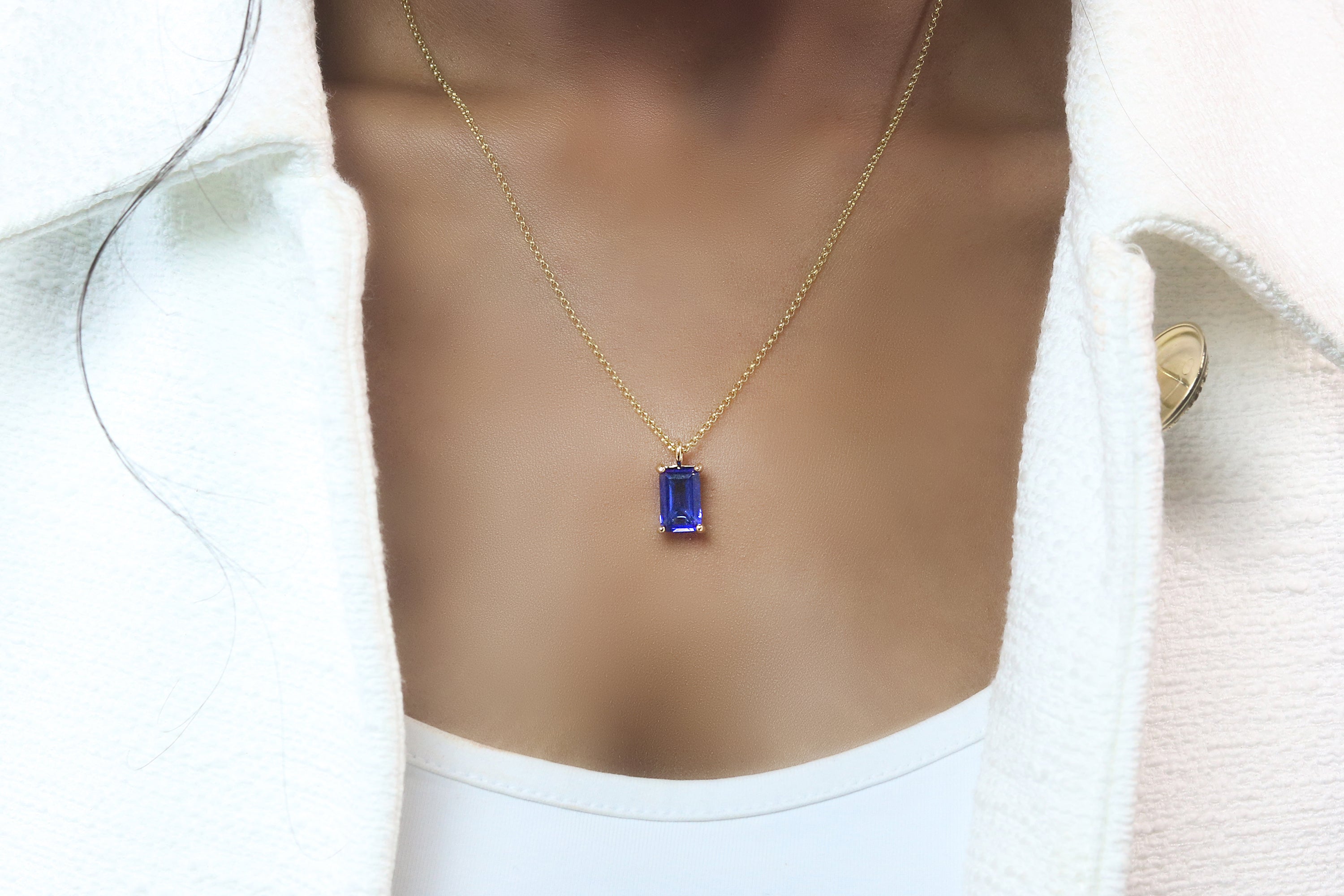 Blue Sapphire Gold Filled Necklace necklaces Anemone Unique