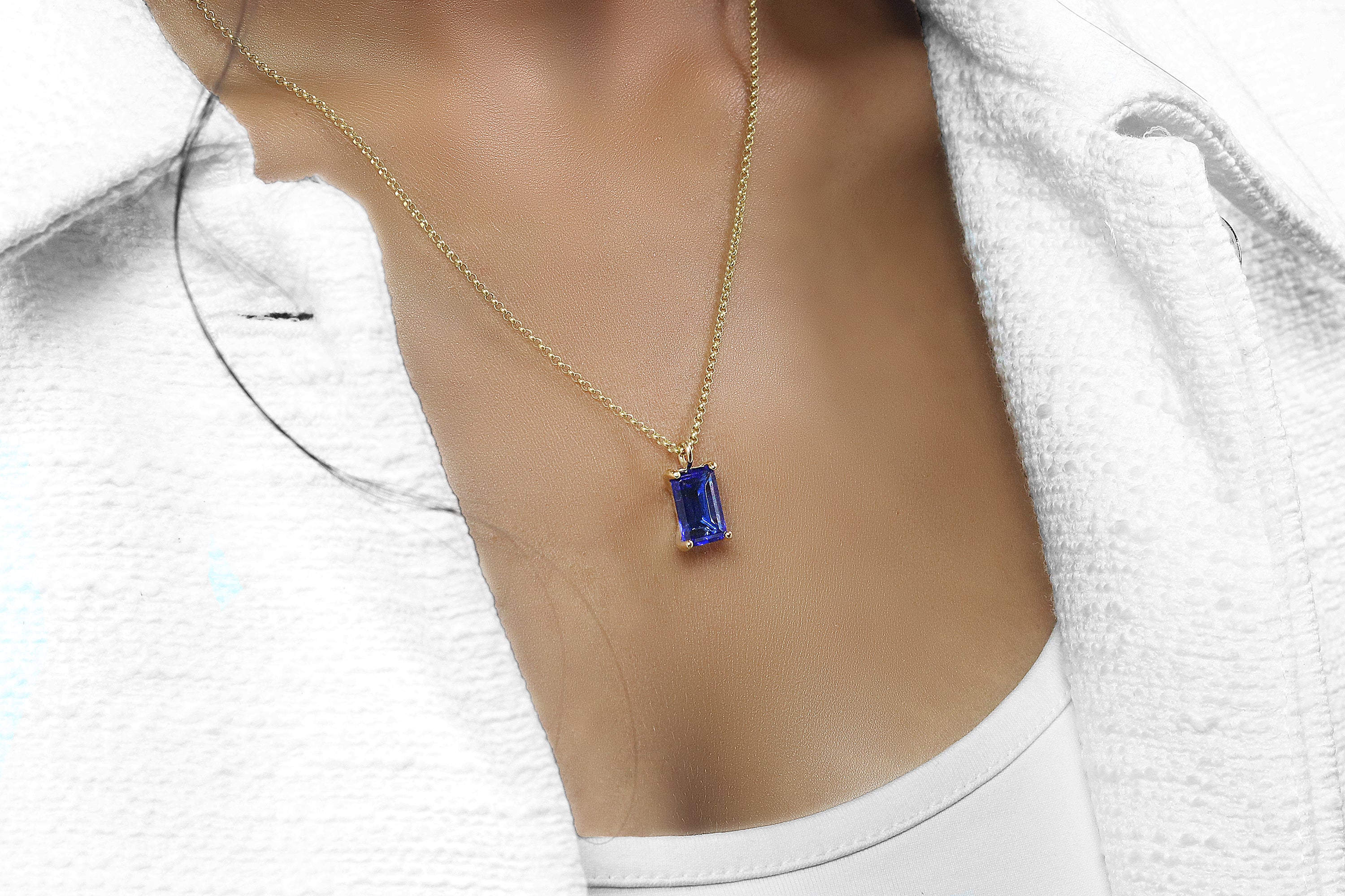 Blue Sapphire Gold Filled Necklace necklaces Anemone Unique