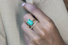Sterling Silver Green Onyx Rectangle Ring Rings Anemone Unique