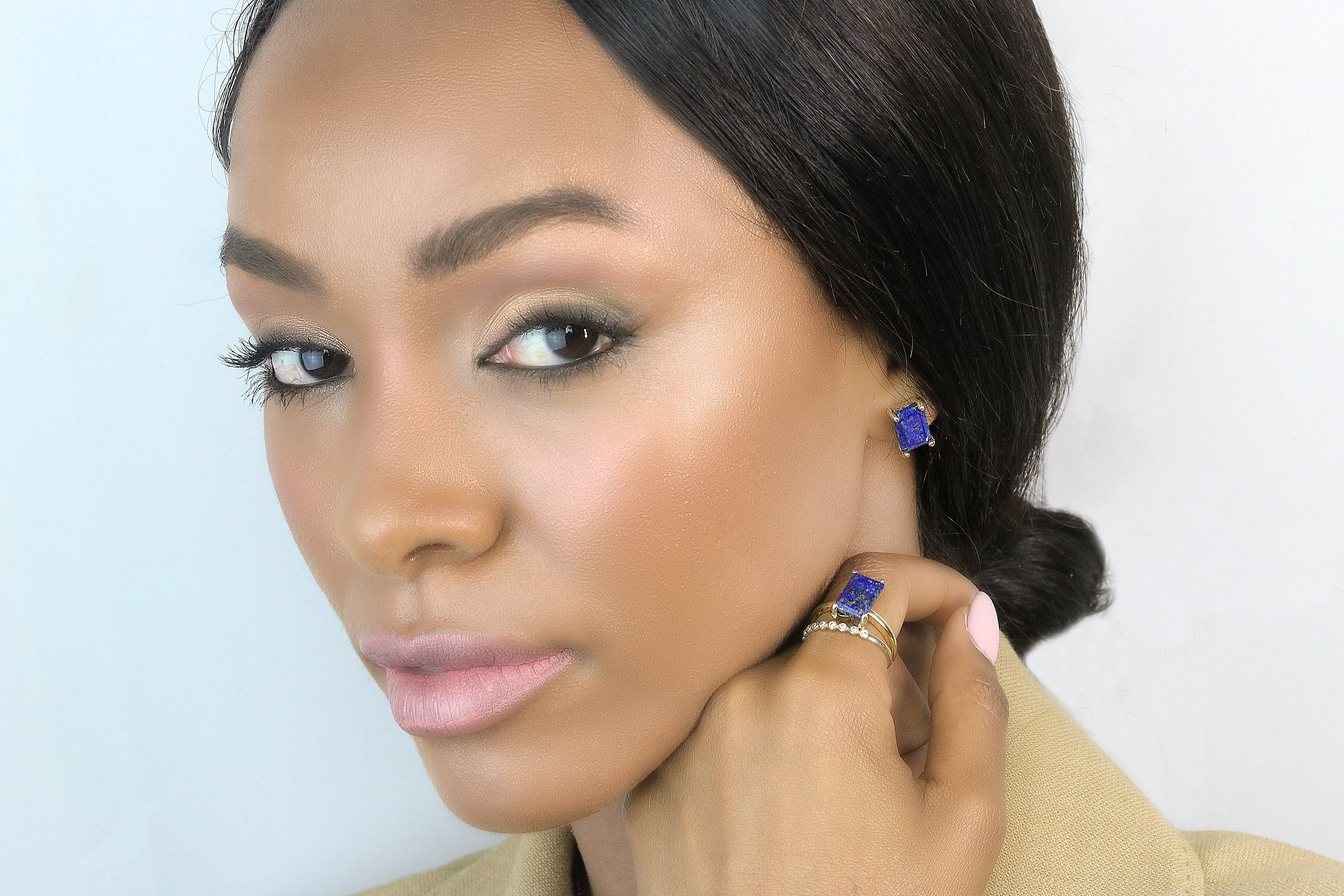 Sophisticated Lapis Lazuli Gold Earrings Earrings Anemone Unique