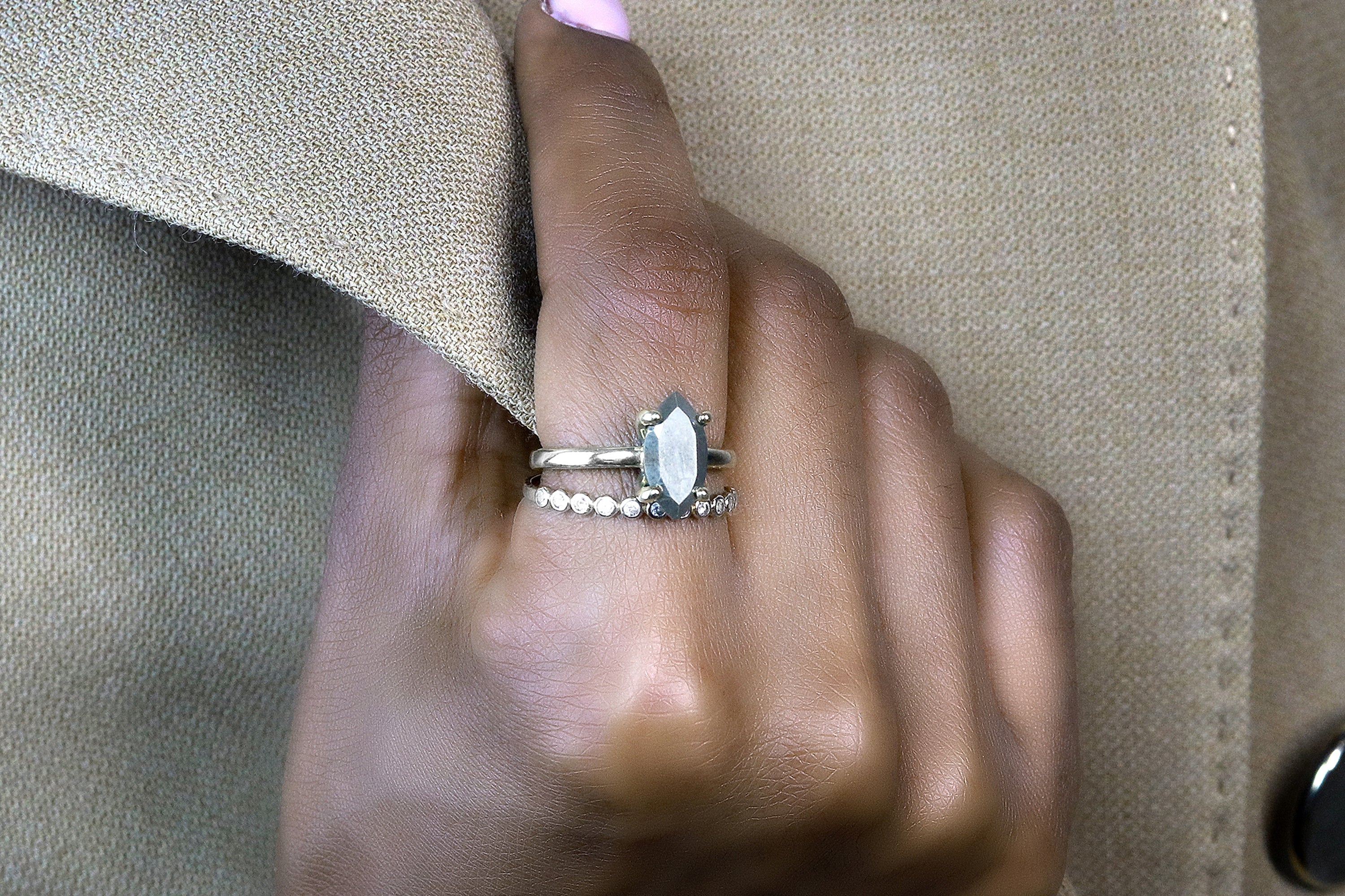 Sterling Silver Marquise Cut Solitaire Ring Rings Anemone Unique