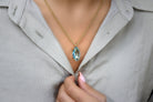 Marquise Blue Topaz Silver Necklace necklaces Anemone Jewelry