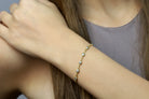 Minimalist Gold Chain Bracelet with Cubic Zirconia Charms Bracelets Anemone Unique