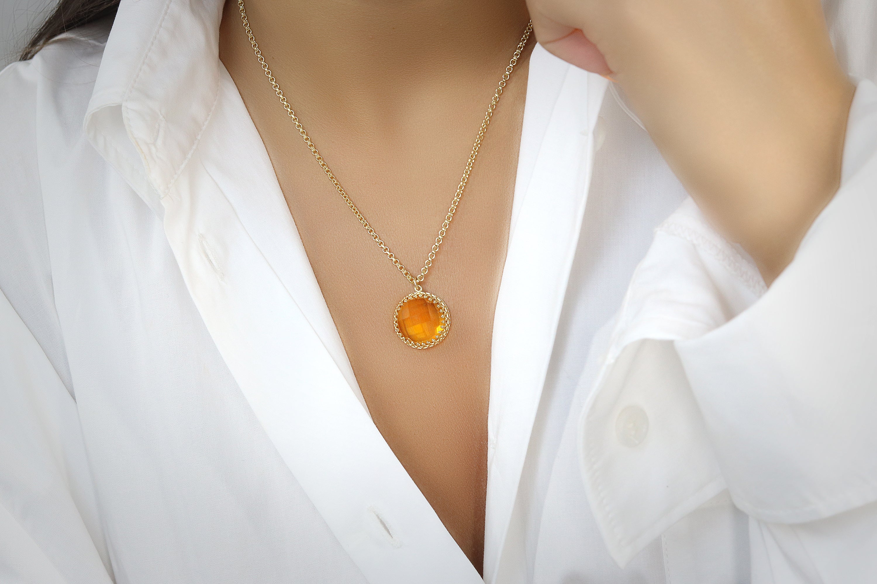 Scintillating Citrine Necklace in Sterling Silver necklaces Anemone Jewelry