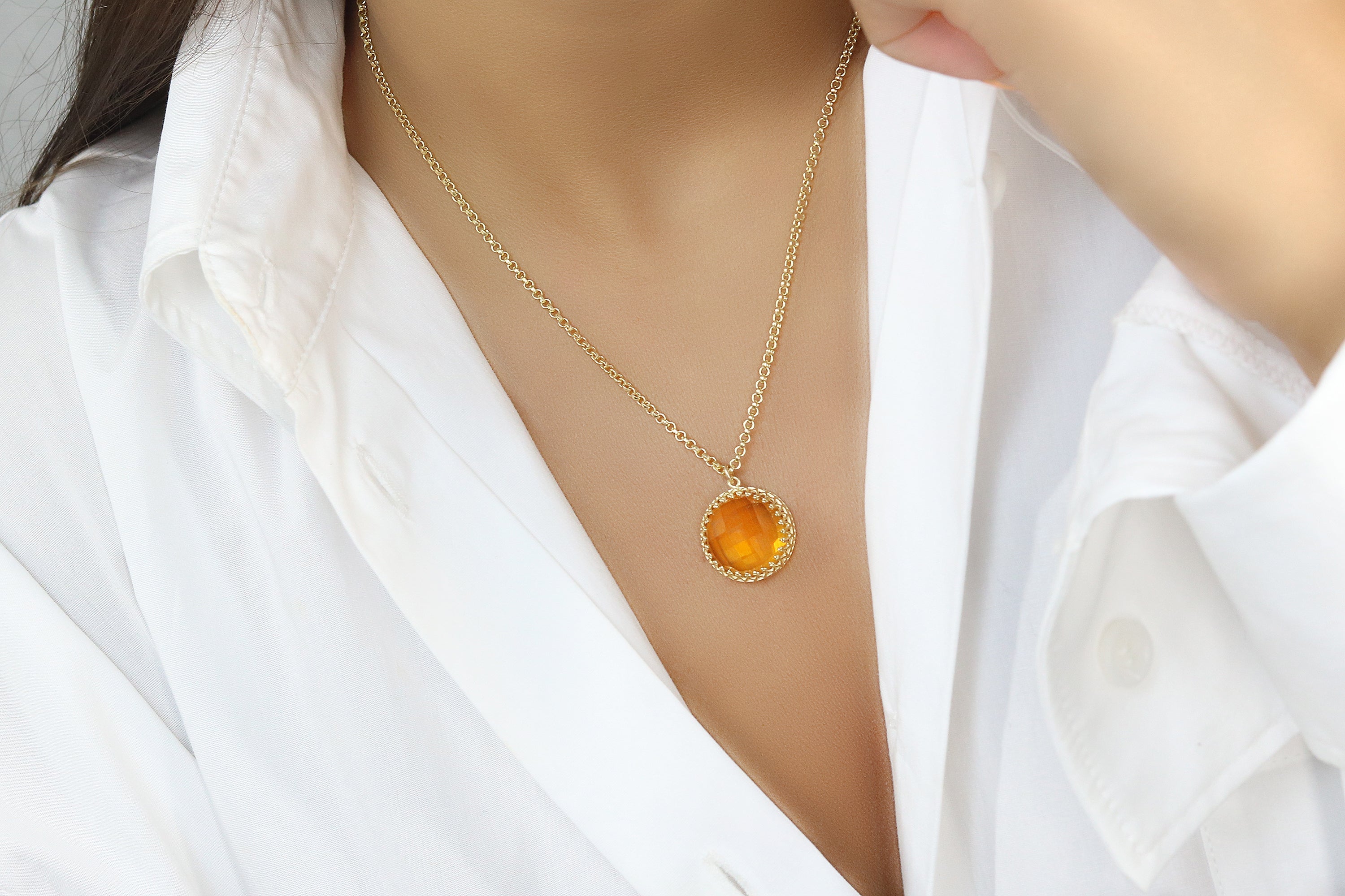 Scintillating Citrine Necklace in Sterling Silver necklaces Anemone Jewelry