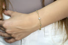 Minimalist Gold Chain Bracelet with Cubic Zirconia Charms Bracelets Anemone Unique