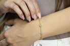 Minimalist Gold Chain Bracelet with Cubic Zirconia Charms Bracelets Anemone Unique