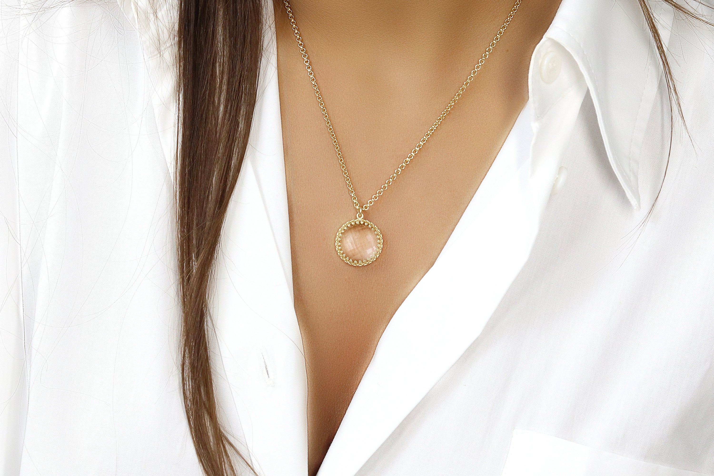 Elegant Crystal Clear Quartz Gold Filled Necklace necklaces Anemone Jewelry